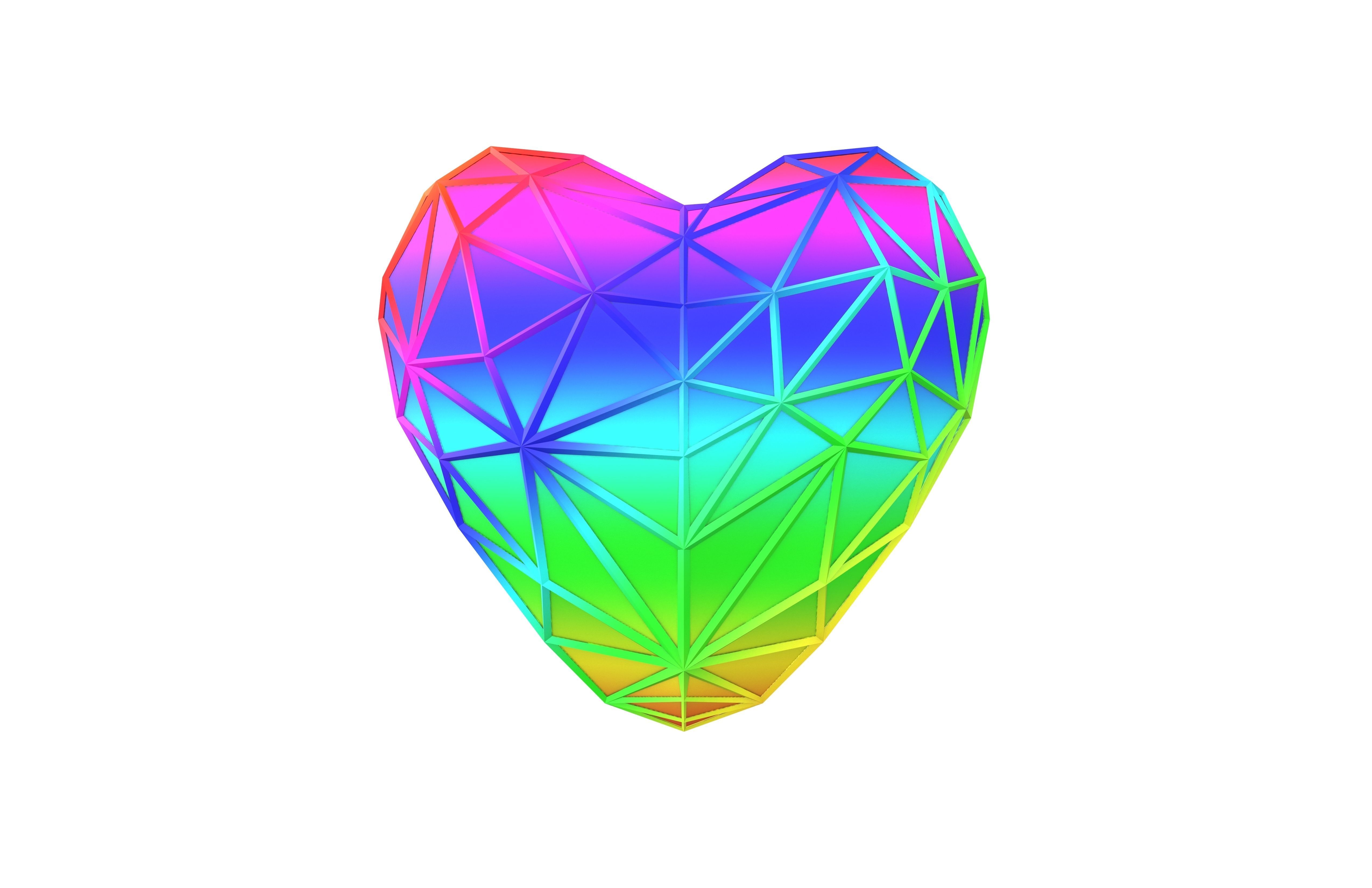 Stylish Heart V3 021 Low-poly 3D model_1