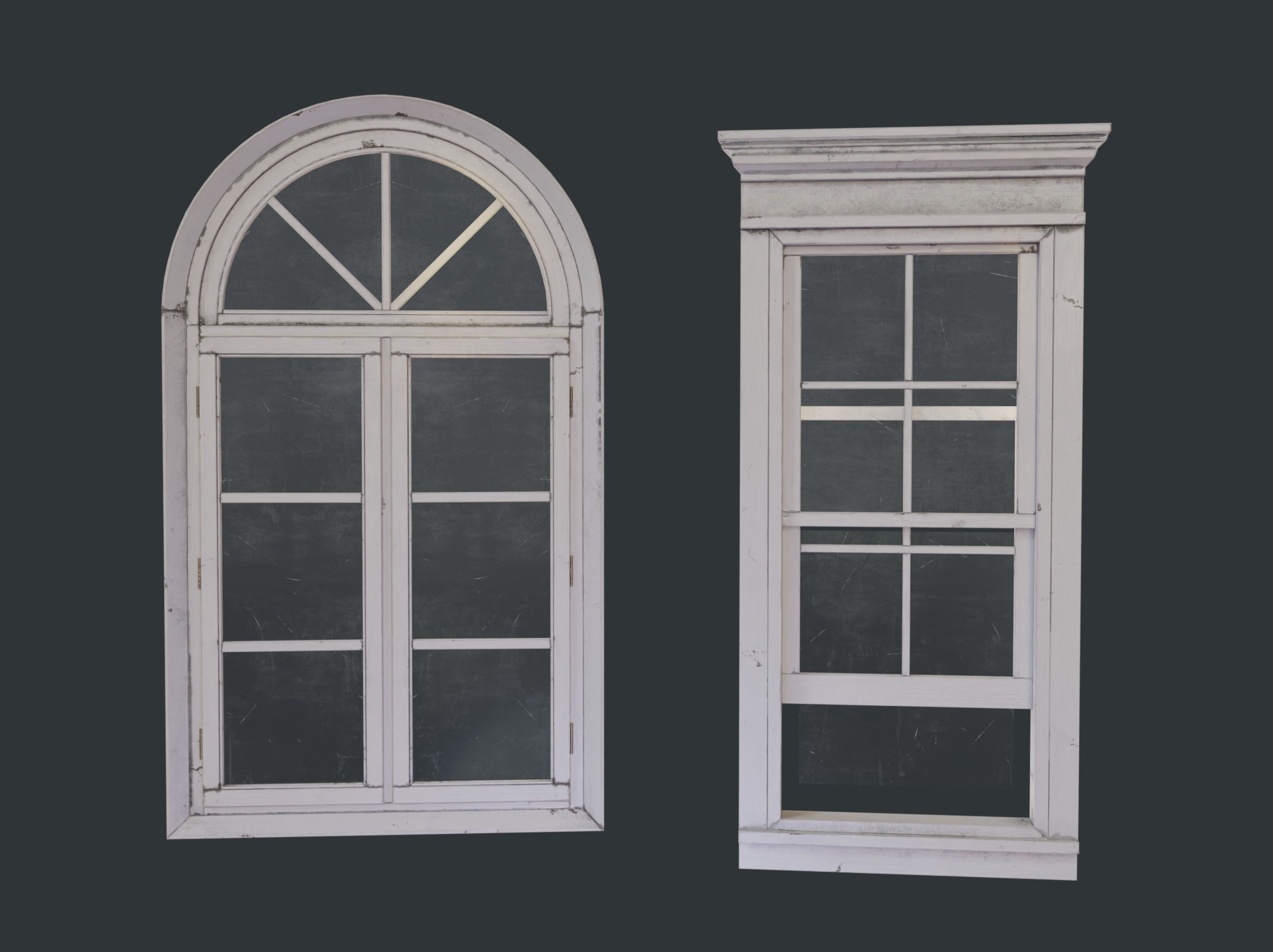 Old Windows pack  Low-poly 3D model_2