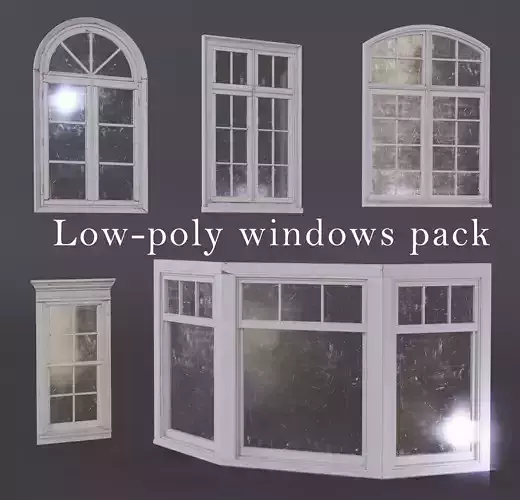 Old Windows pack  Low-poly 3D model