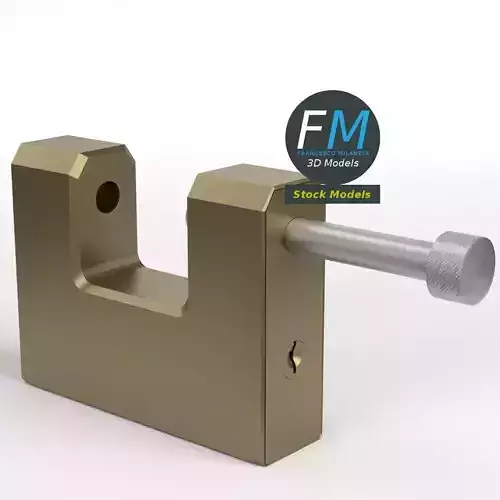 Rectangular padlock 3D model