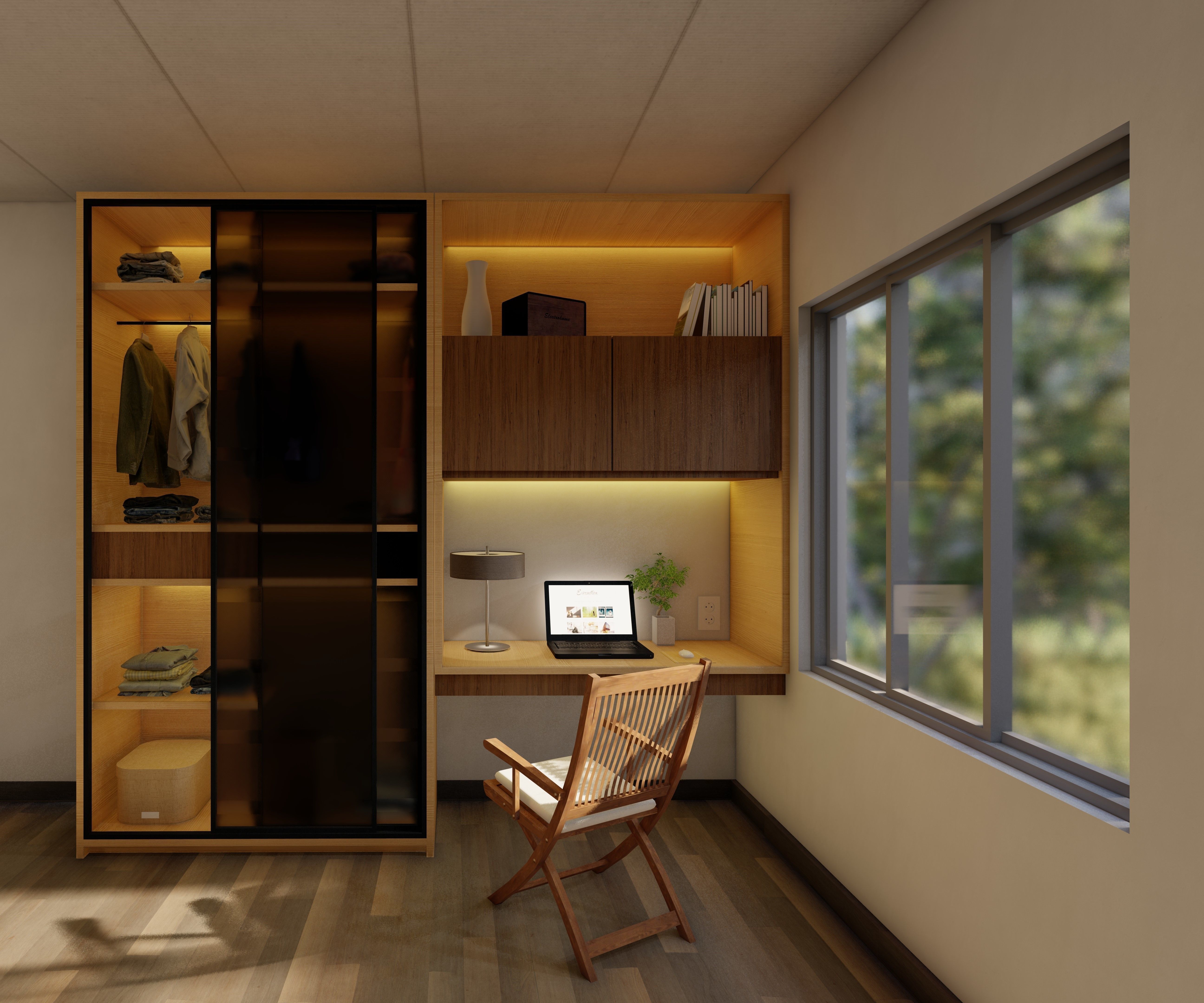 Wardrobe Low-poly 3D model_2