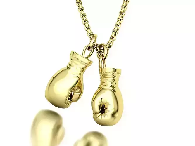 19mm GOLD BOXING GLOVES PENDANT NECKLACE 3D print model