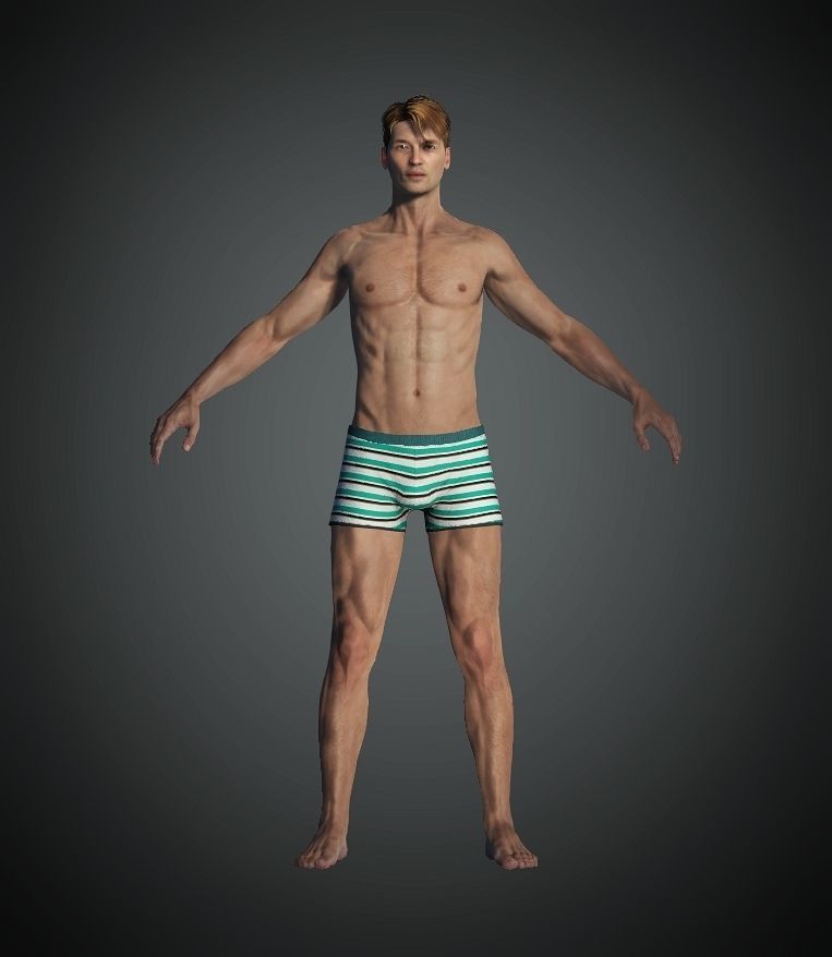 Realistic Young MAN-Male-Human Rigged Low-poly 3D model Low-poly 3D model_4