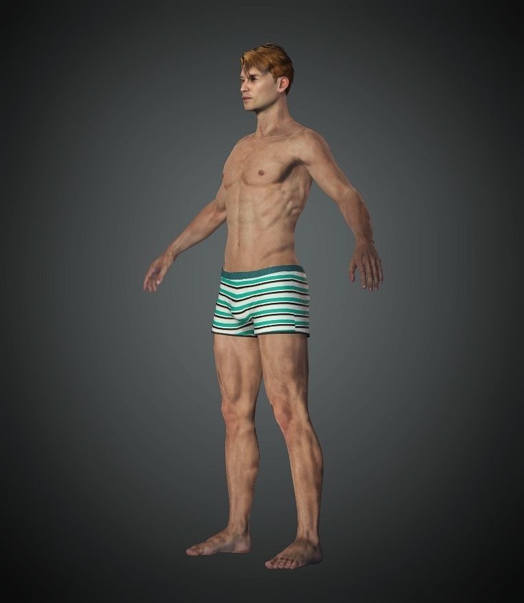 Realistic Young MAN-Male-Human Rigged Low-poly 3D model Low-poly 3D model_7