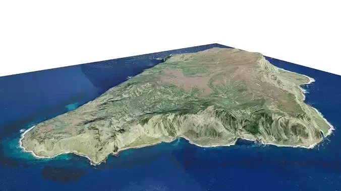 Inaccessible Island 3d Model Terrain Low-poly 3D model