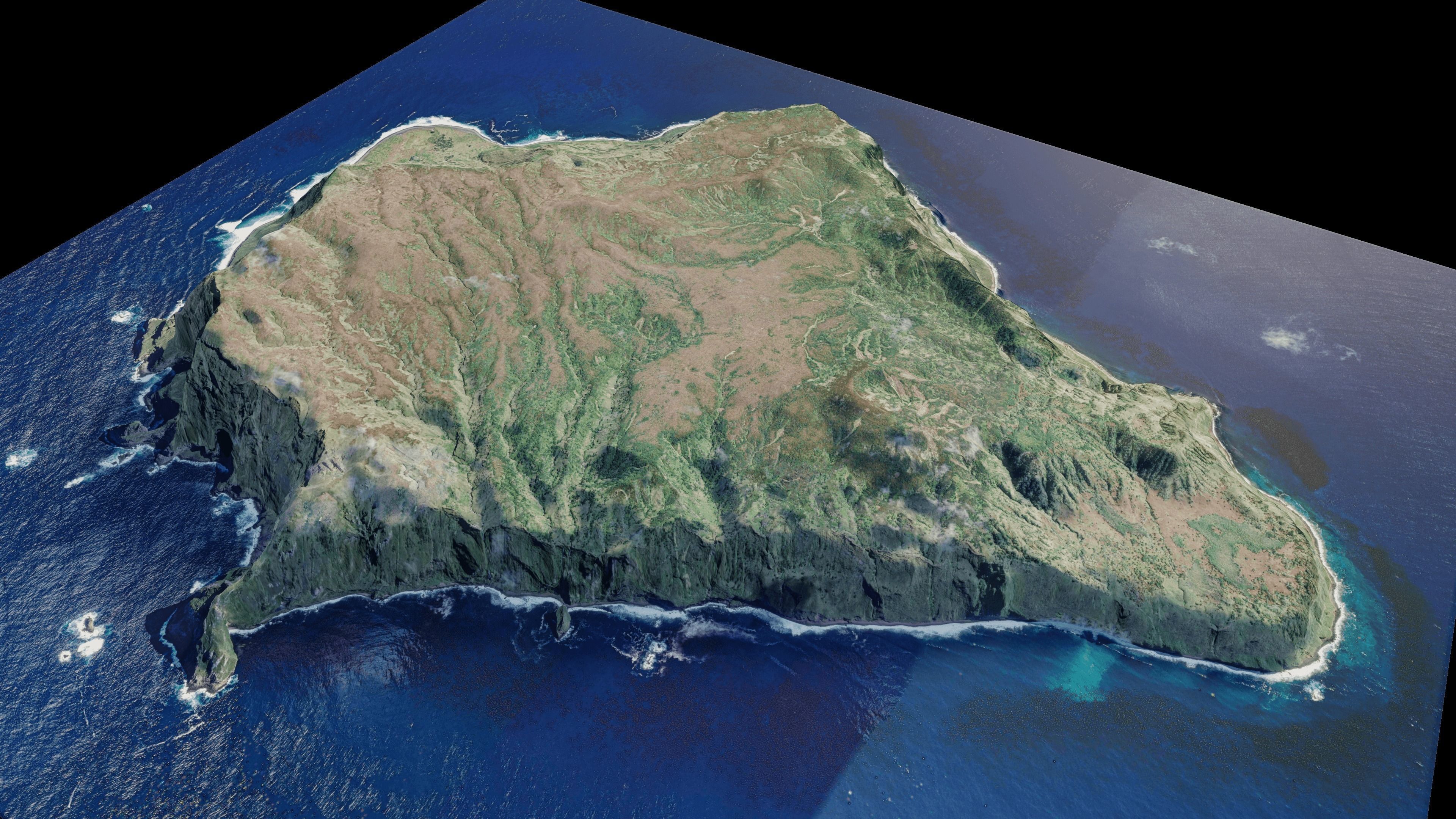 Inaccessible Island 3d Model Terrain Low-poly 3D model_11