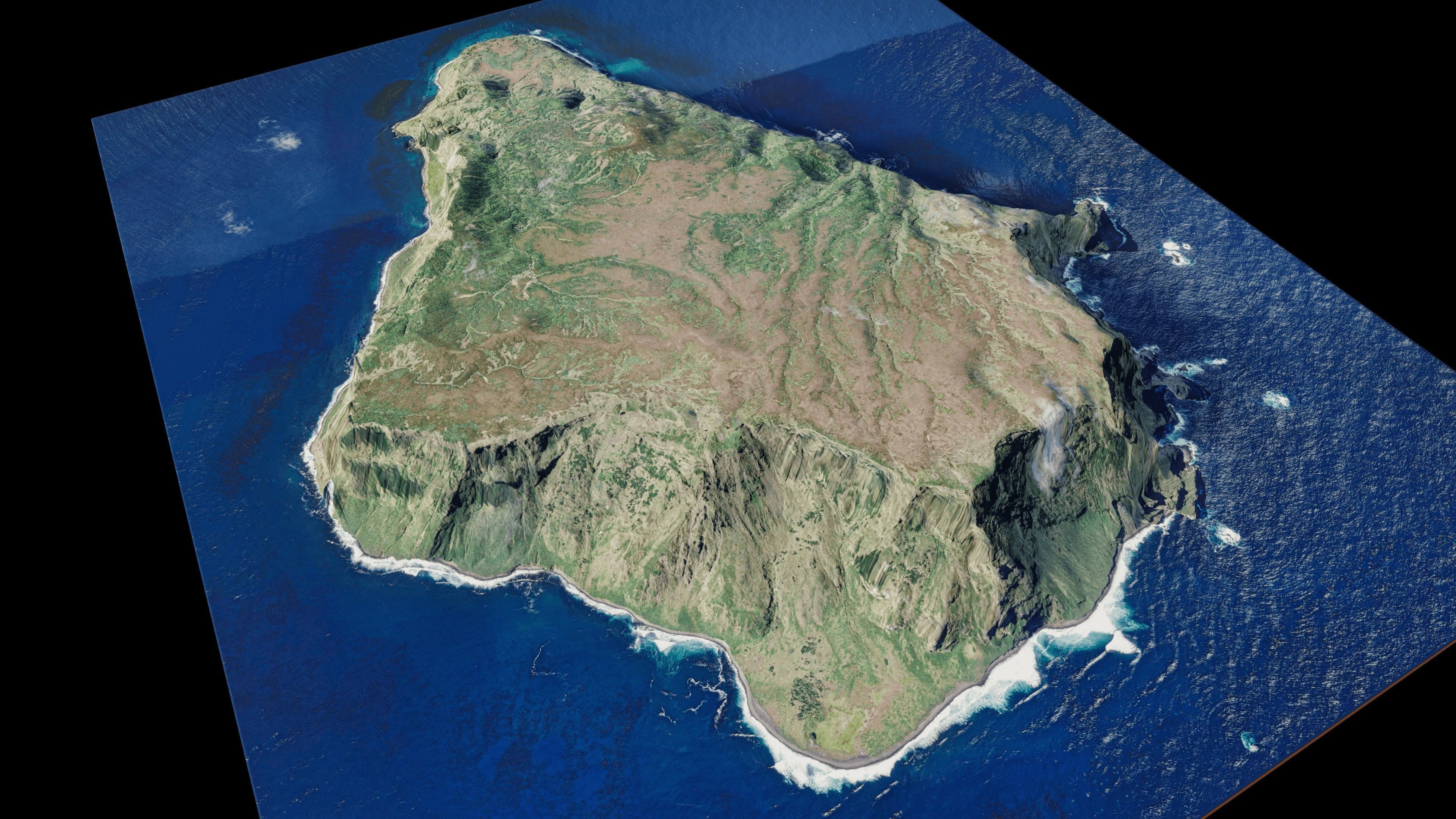 Inaccessible Island 3d Model Terrain Low-poly 3D model_9