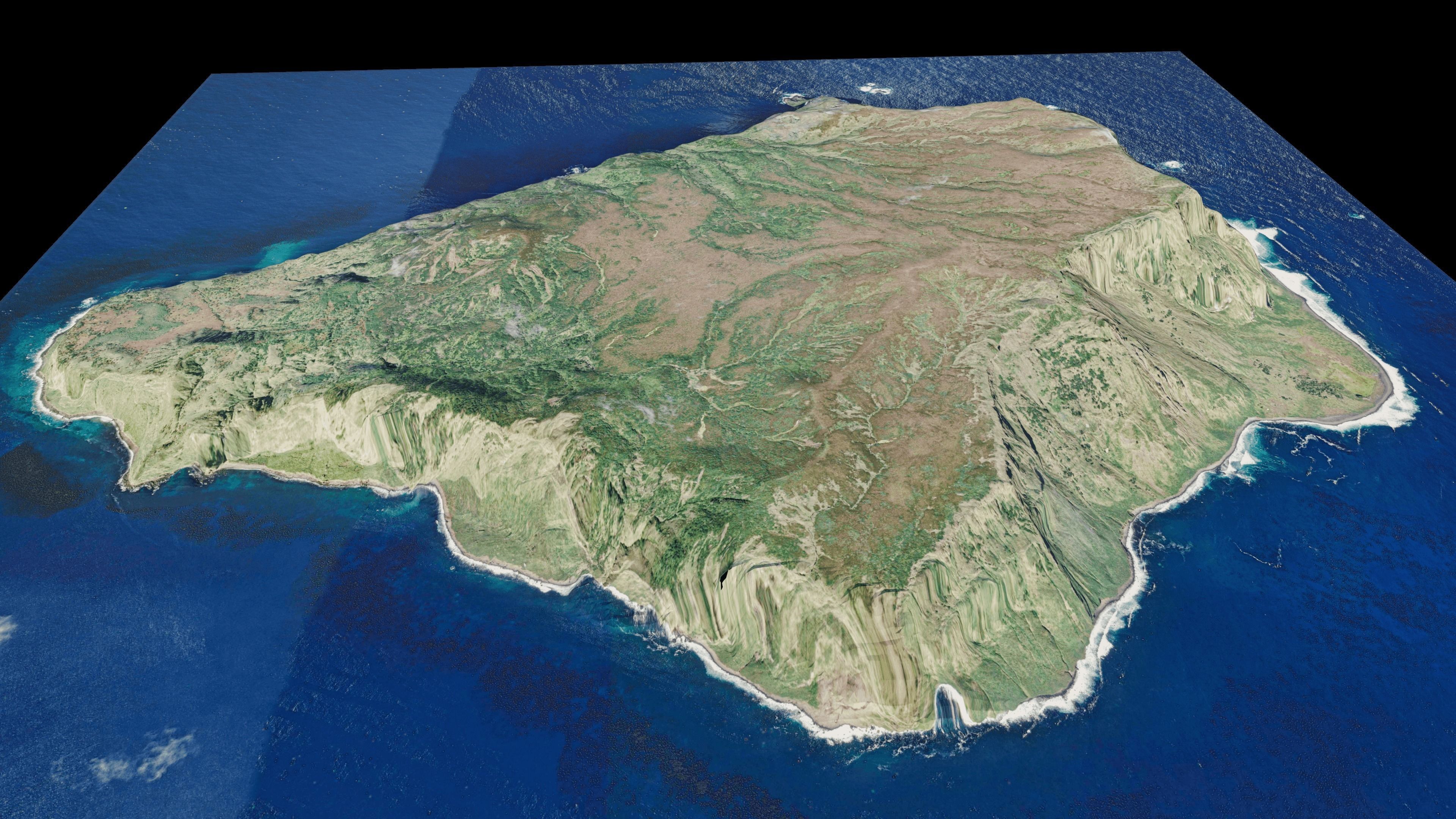 Inaccessible Island 3d Model Terrain Low-poly 3D model_8