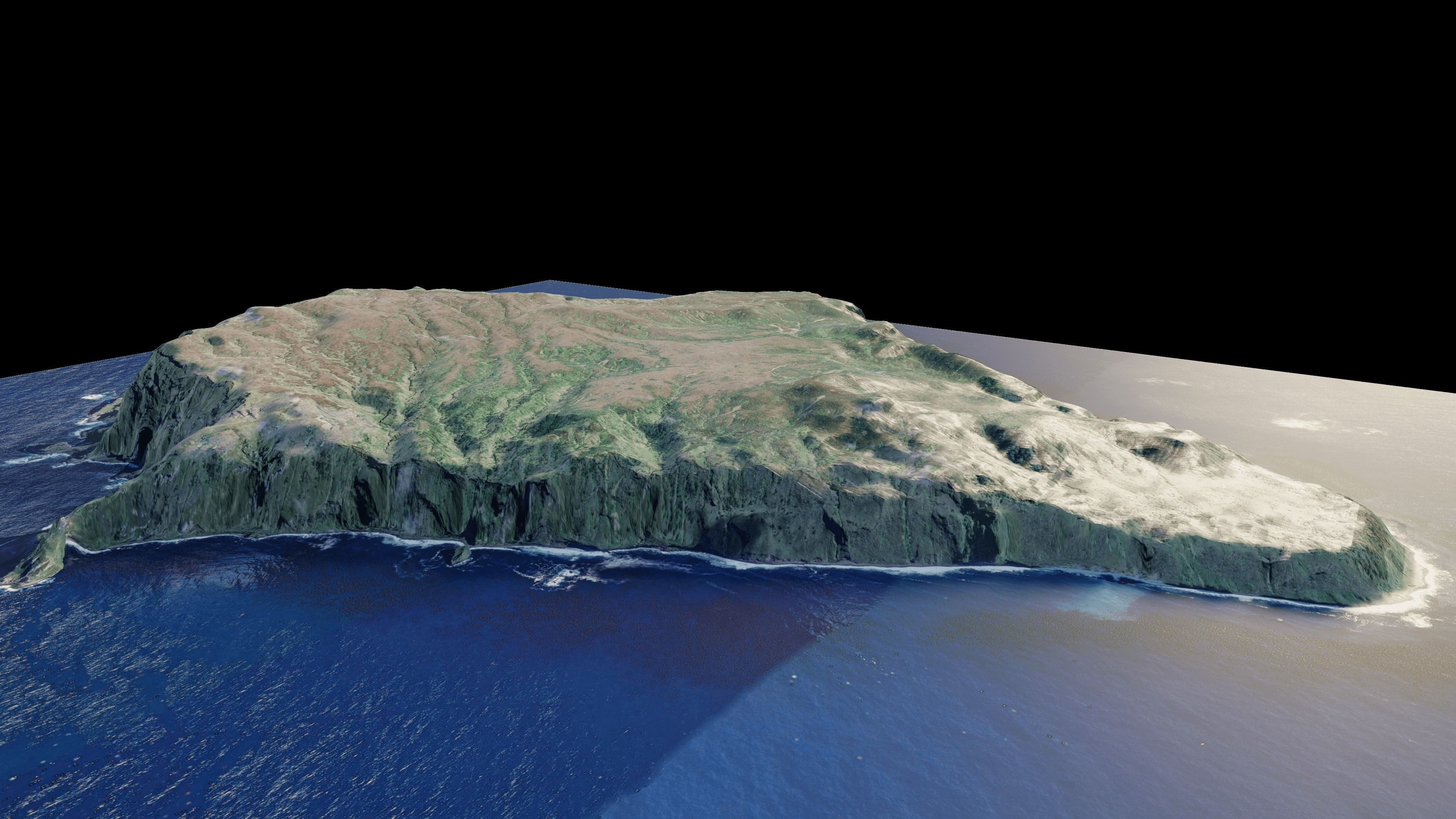 Inaccessible Island 3d Model Terrain Low-poly 3D model_3