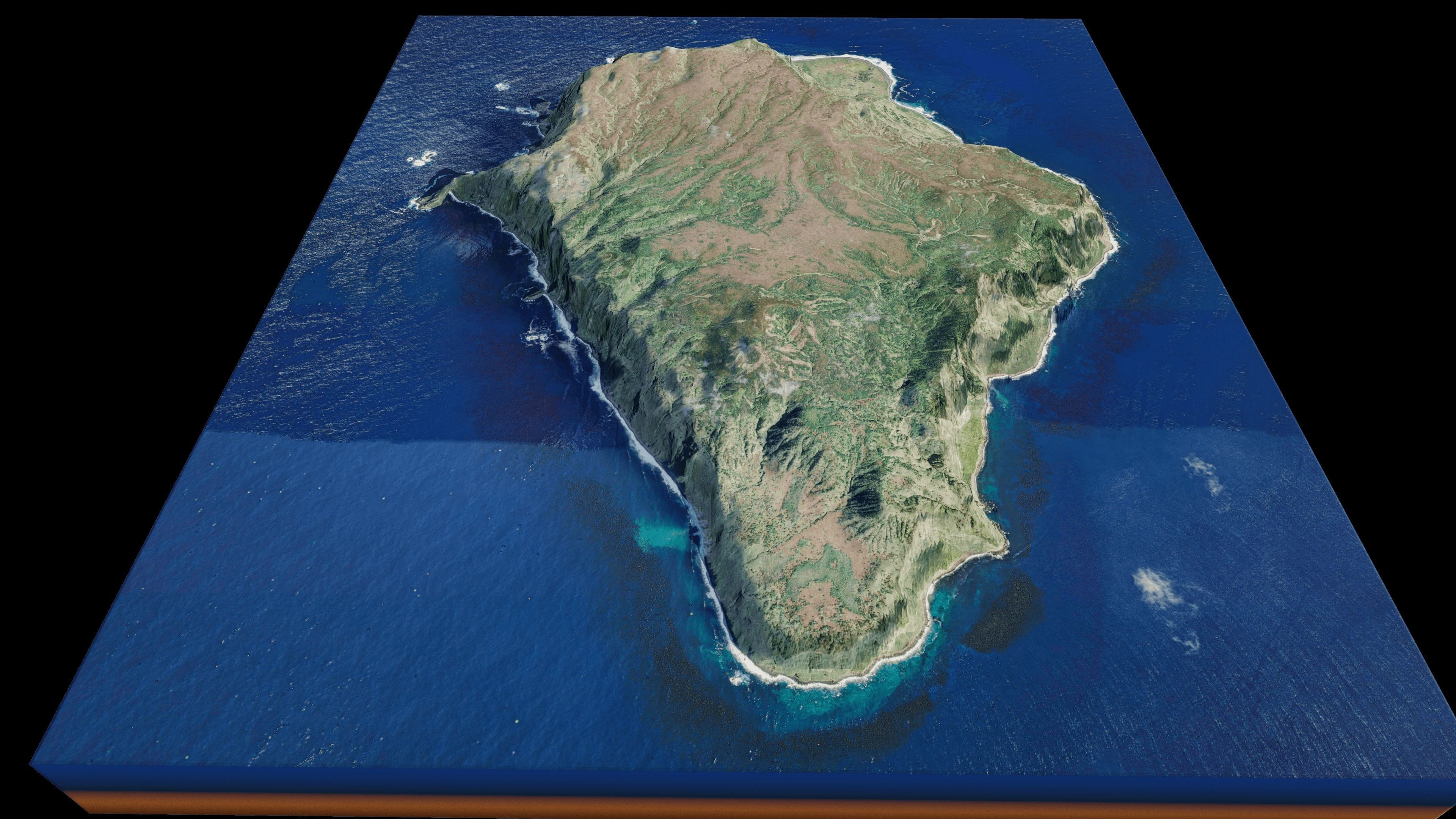 Inaccessible Island 3d Model Terrain Low-poly 3D model_4