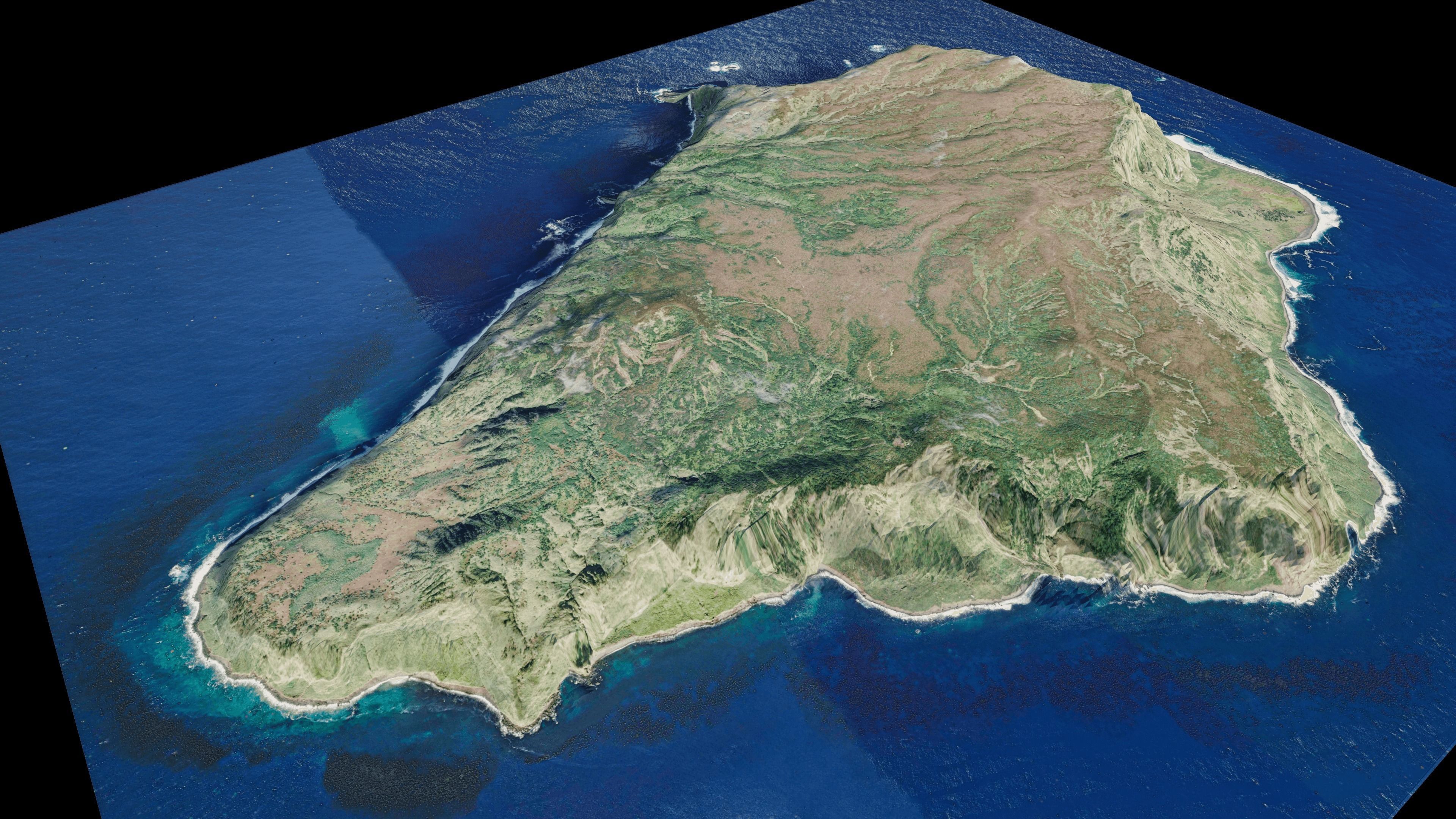 Inaccessible Island 3d Model Terrain Low-poly 3D model_10