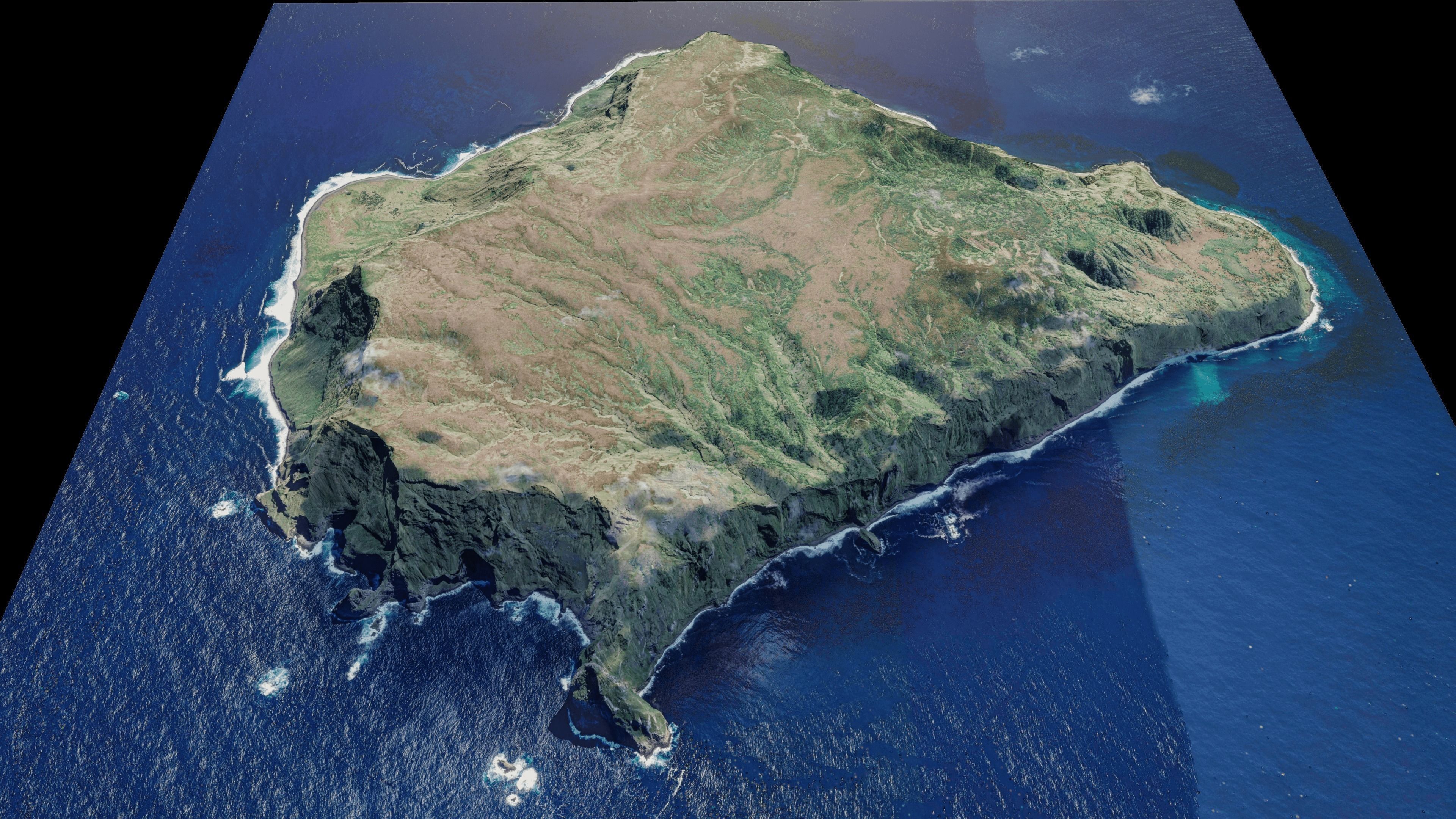 Inaccessible Island 3d Model Terrain Low-poly 3D model_2