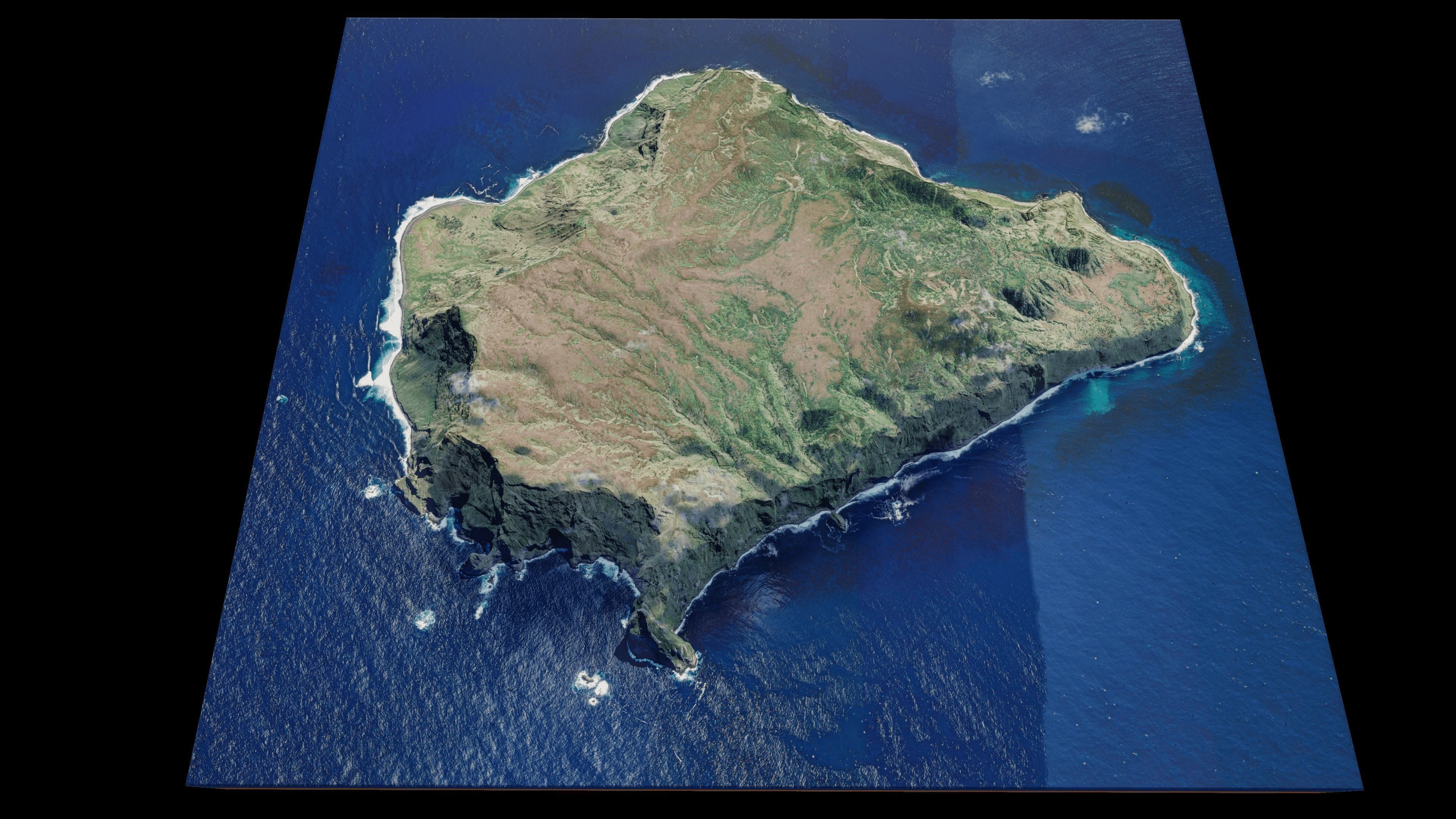 Inaccessible Island 3d Model Terrain Low-poly 3D model_1