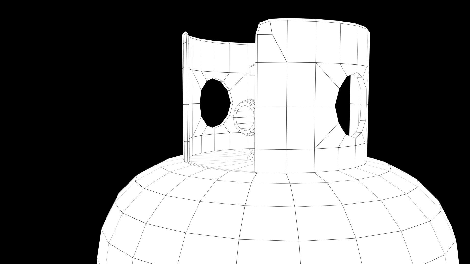 Cylinder Low-poly 3D model_9