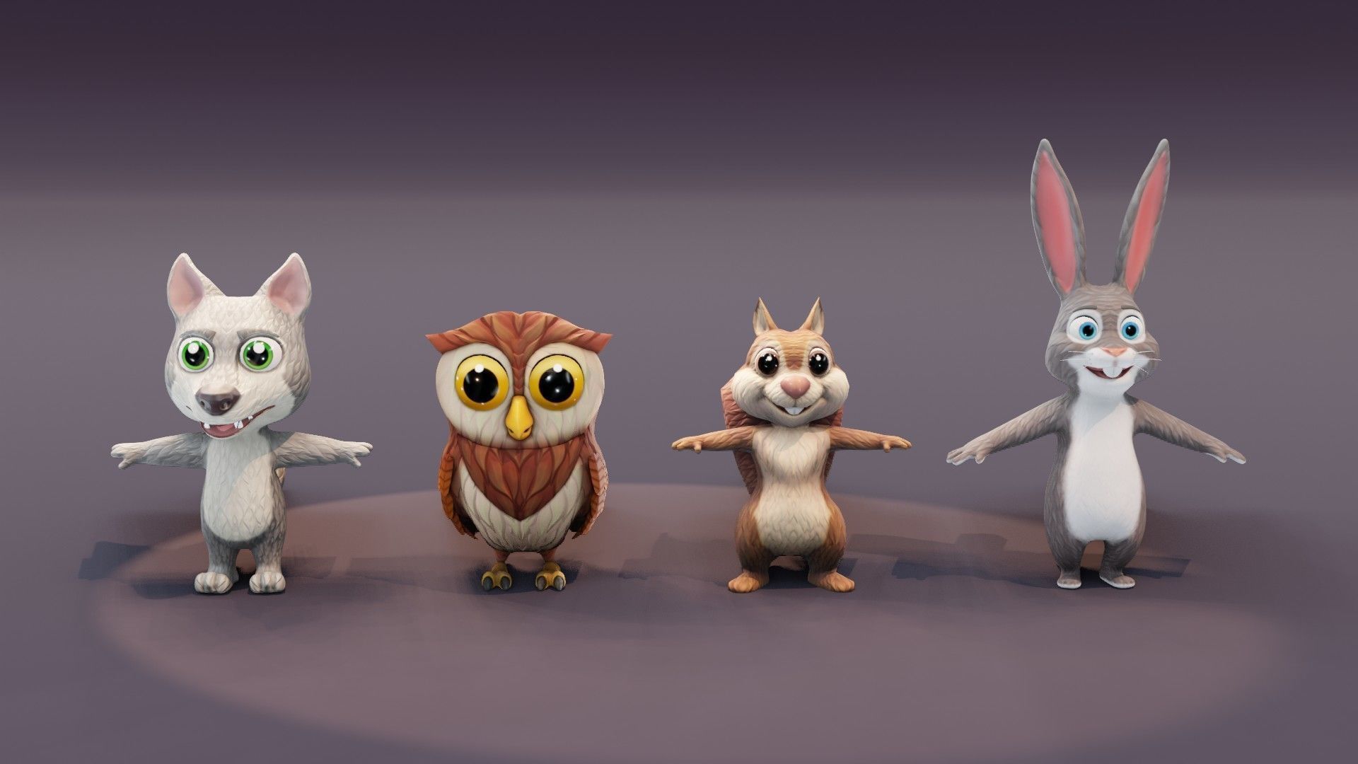 Animated Cartoon Animals 3D Models Collection 02 _5