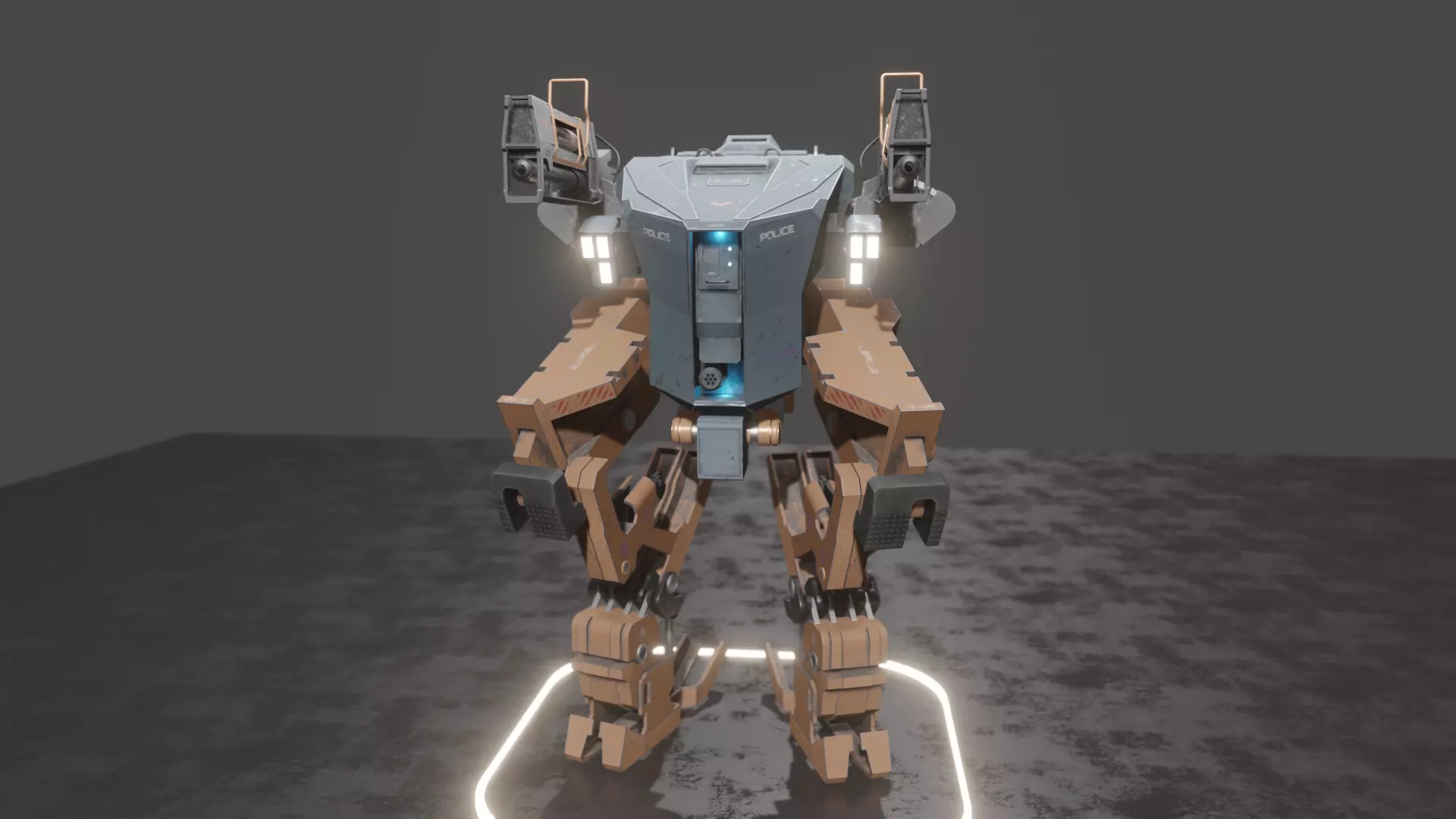 CX-05 Mechanized infantry support vehicle Low-poly 3D model_0