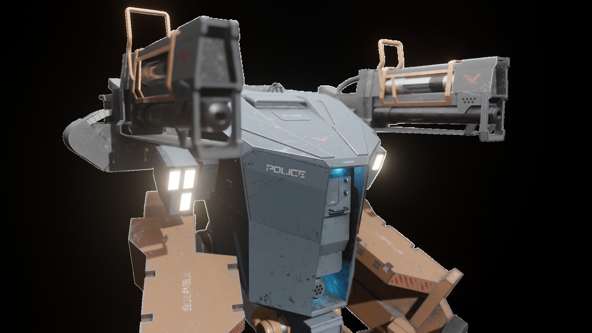 CX-05 Mechanized infantry support vehicle Low-poly 3D model_1