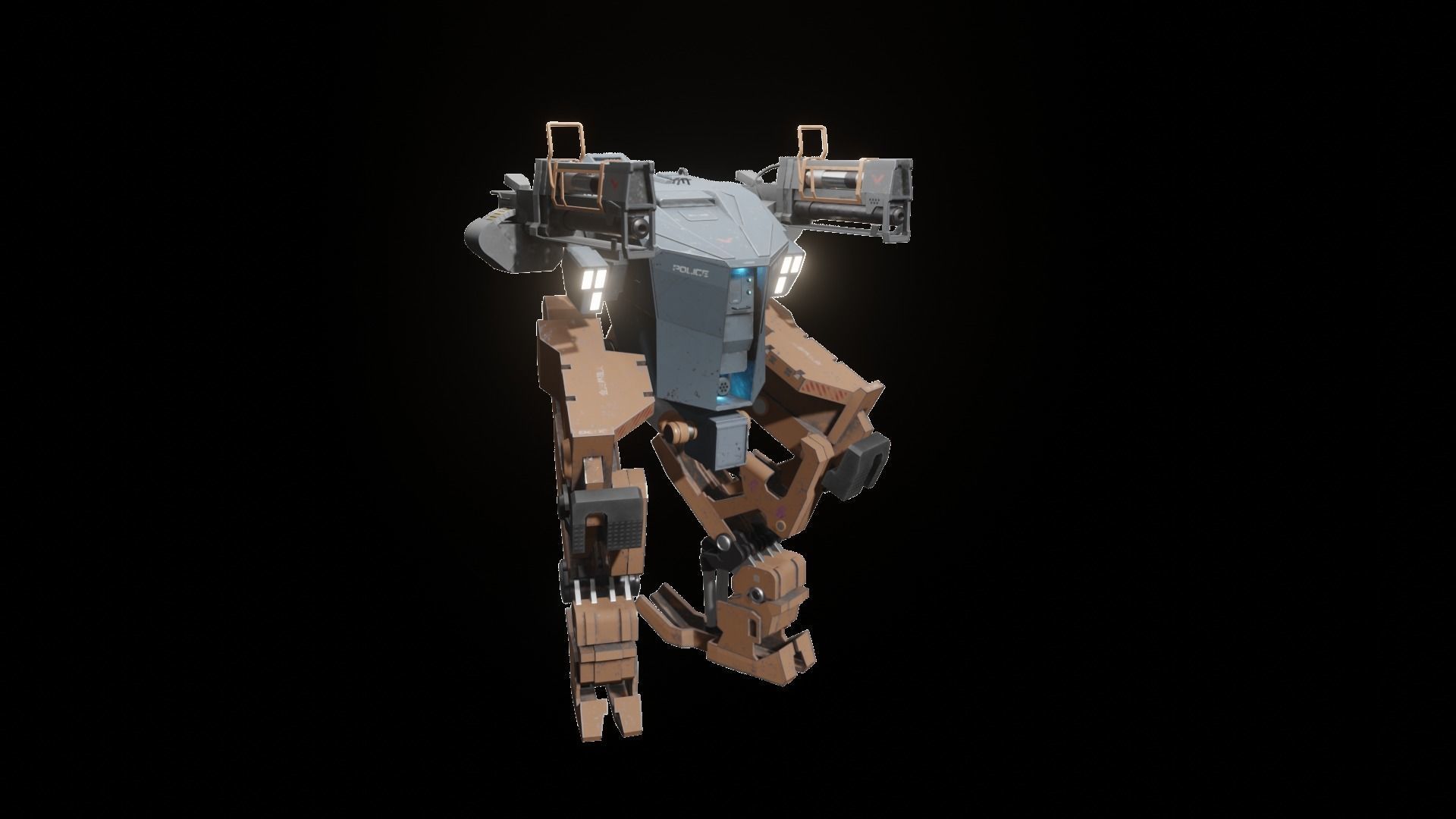 CX-05 Mechanized infantry support vehicle Low-poly 3D model_2