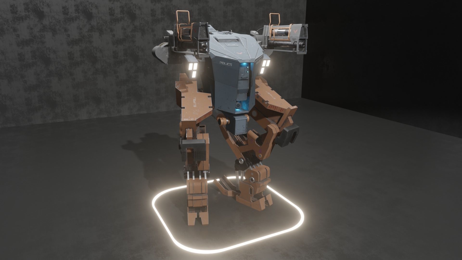 CX-05 Mechanized infantry support vehicle Low-poly 3D model_3