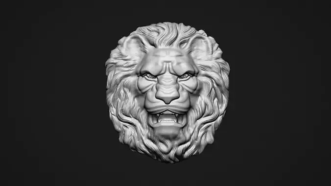 Lion Head Bas-Relief