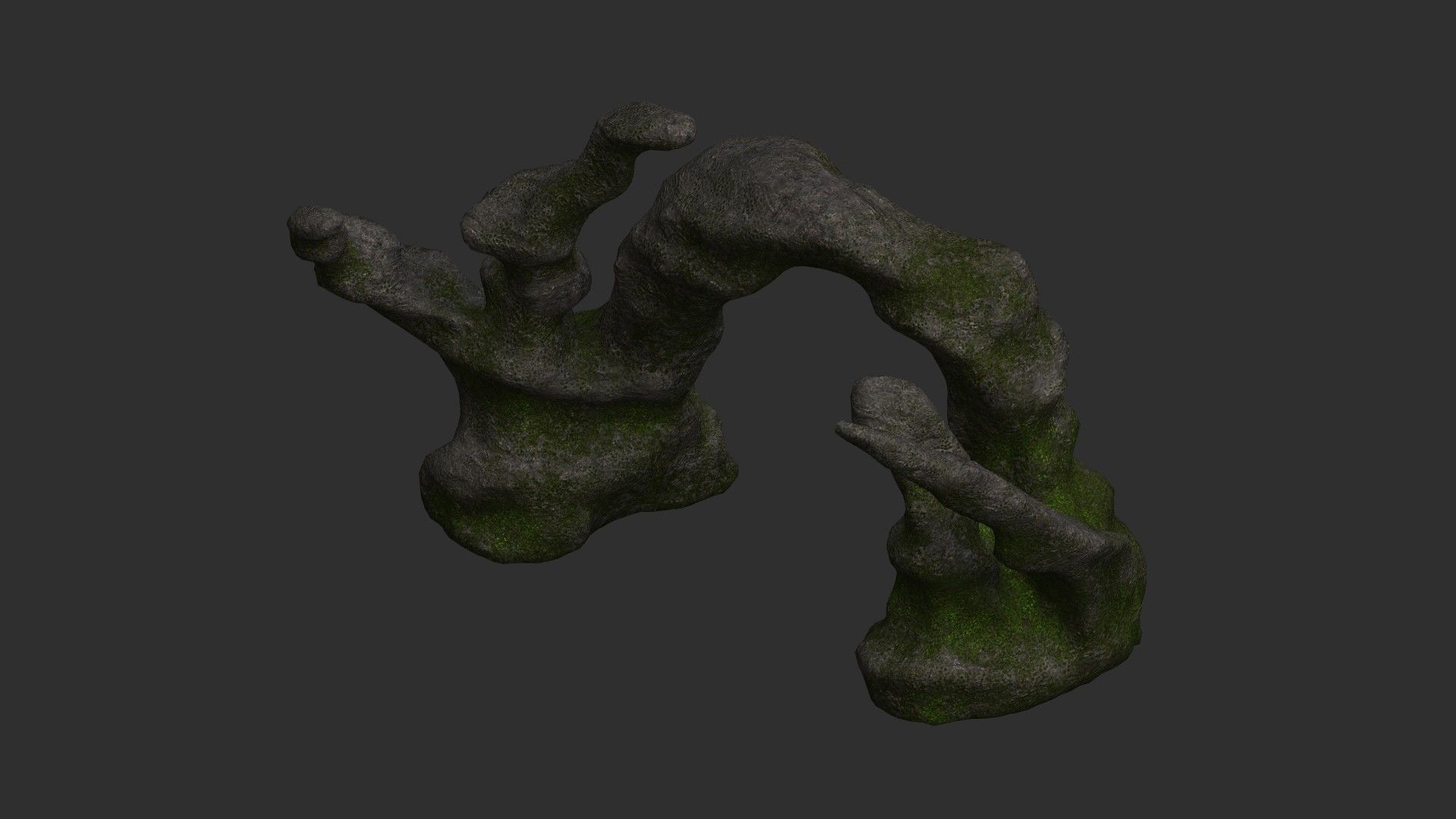 Cave Arch - Moss 1 Low-poly 3D model_1