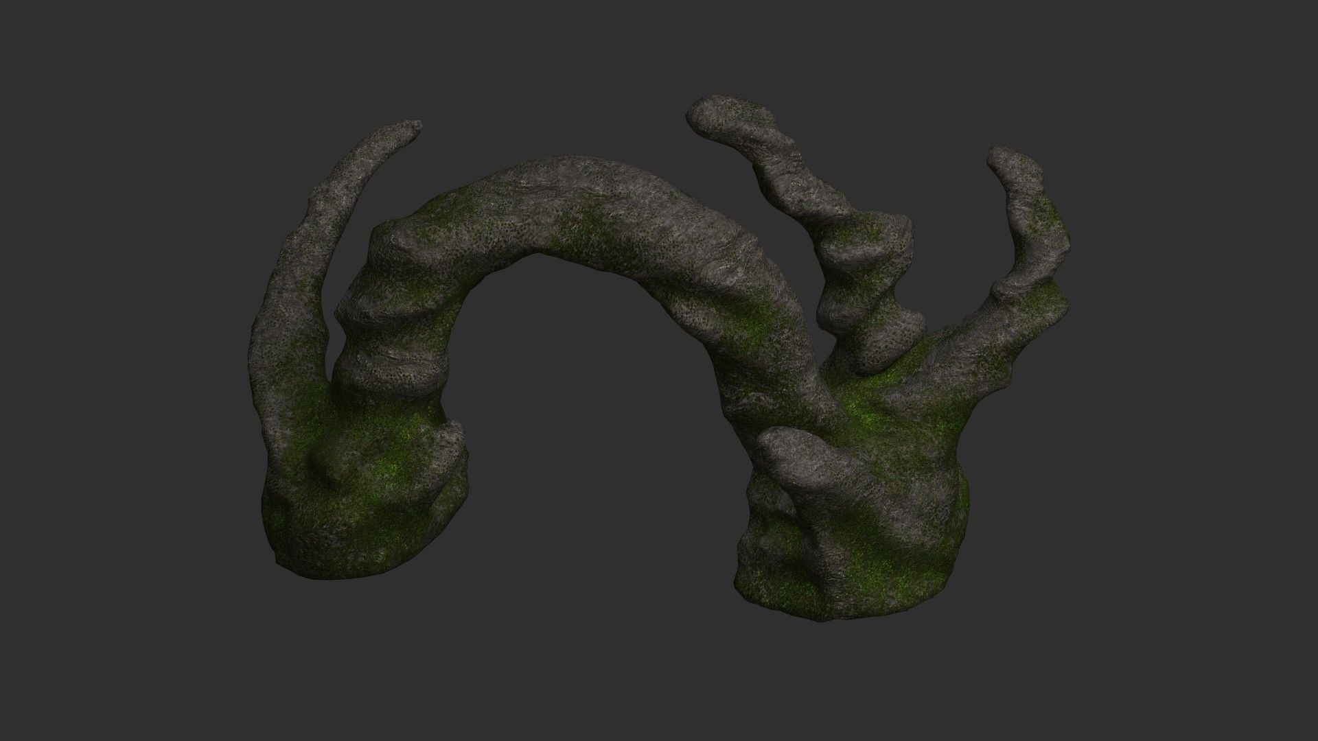 Cave Arch - Moss 1 Low-poly 3D model_4