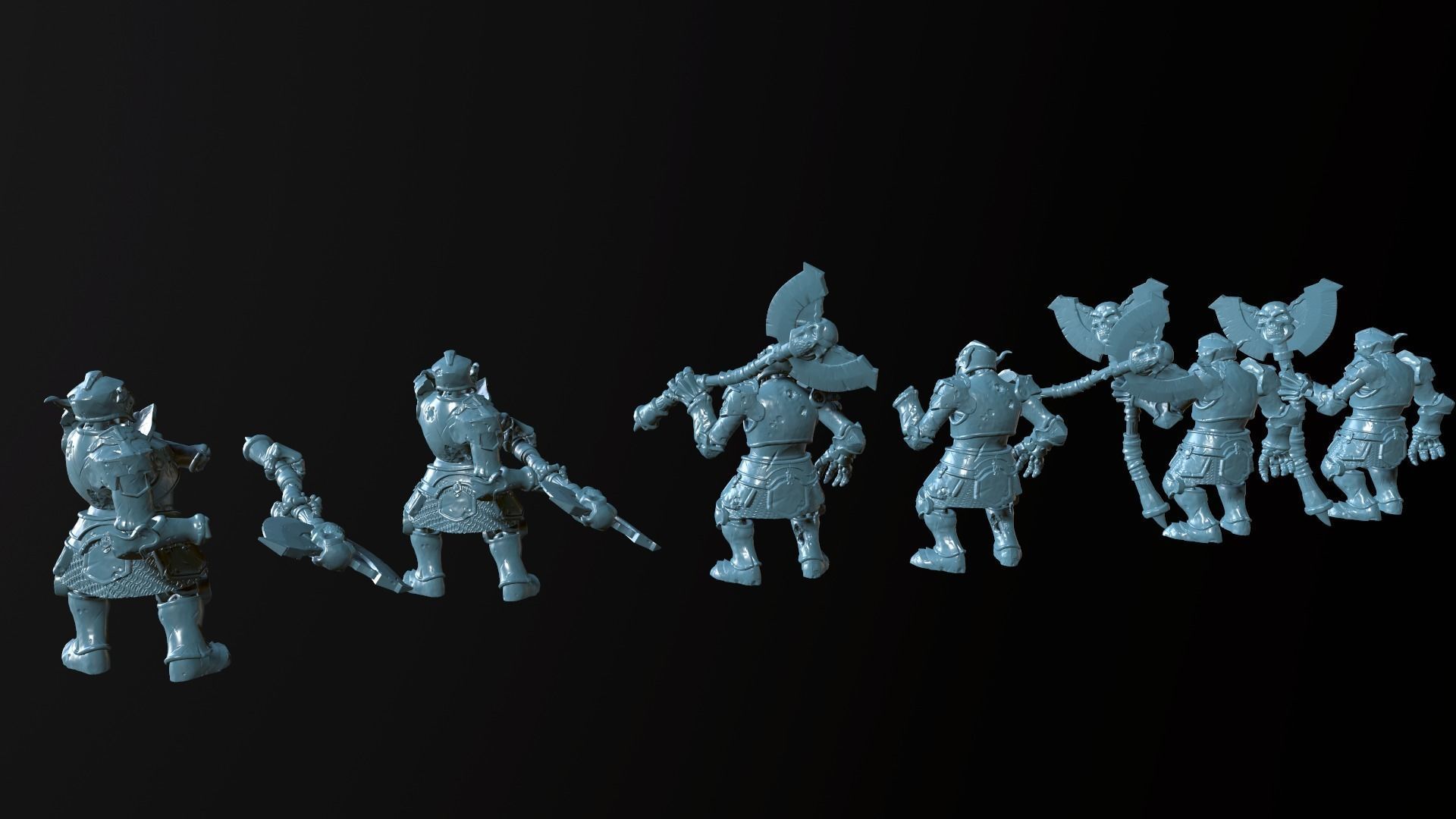 Undead Knight with an axe 3D print model_6