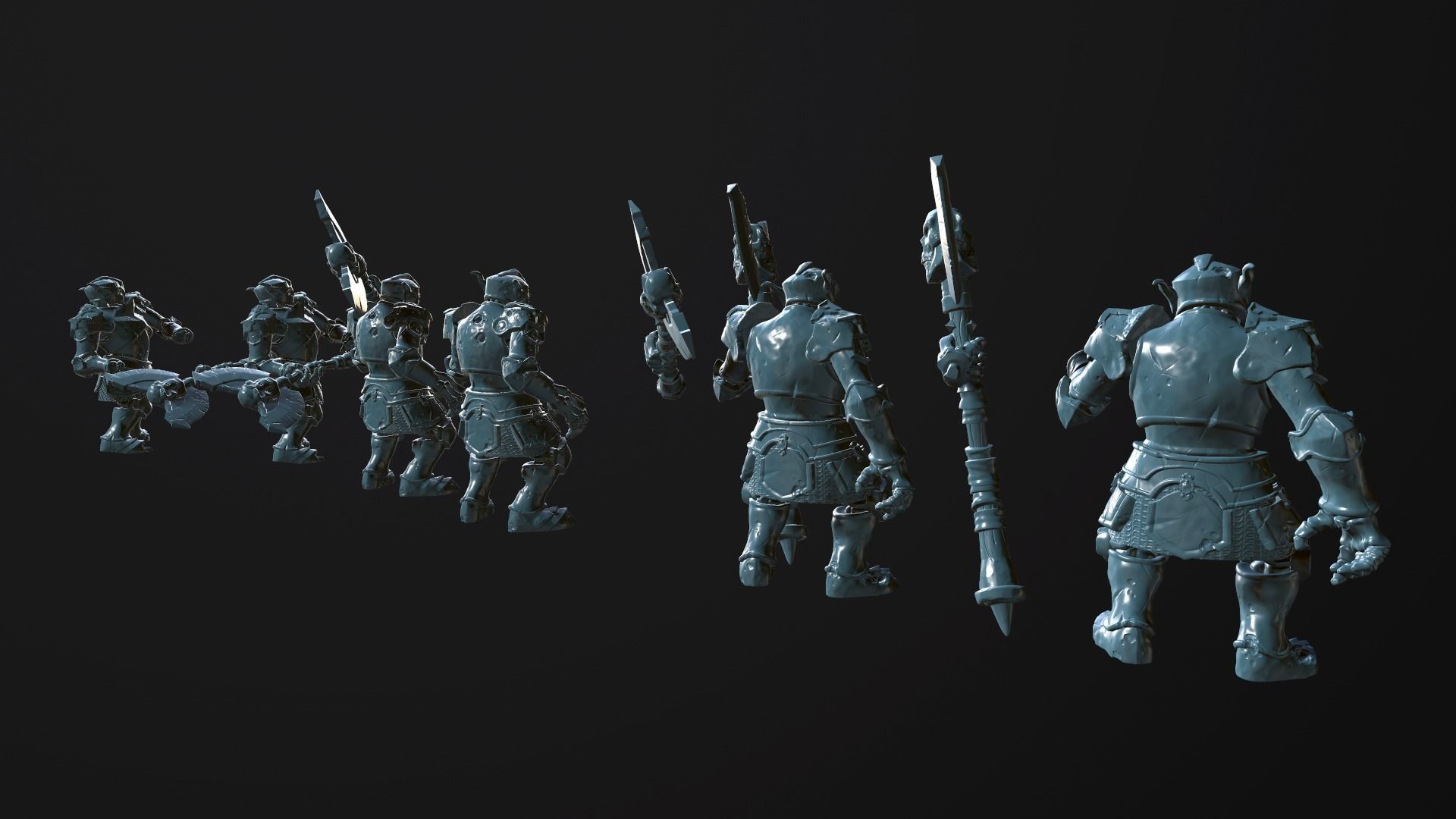 Undead Knight with an axe 3D print model_7