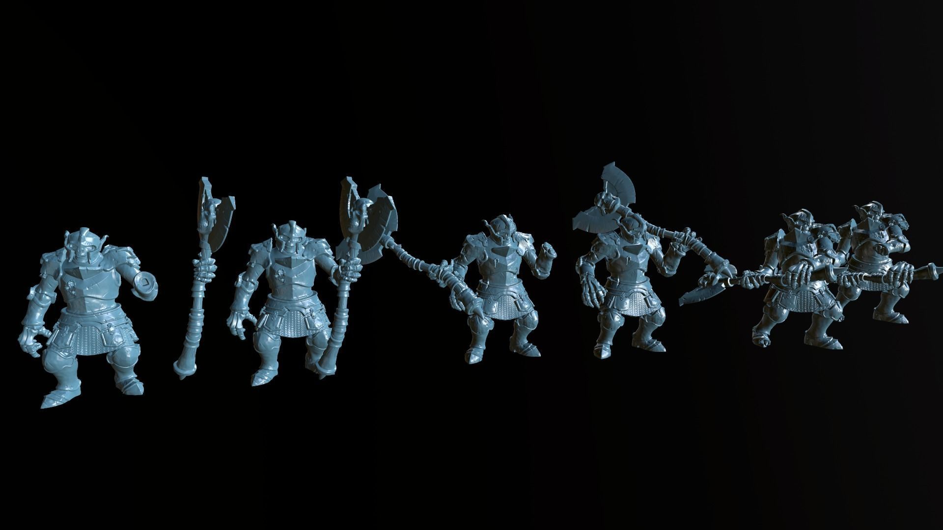 Undead Knight with an axe 3D print model_8