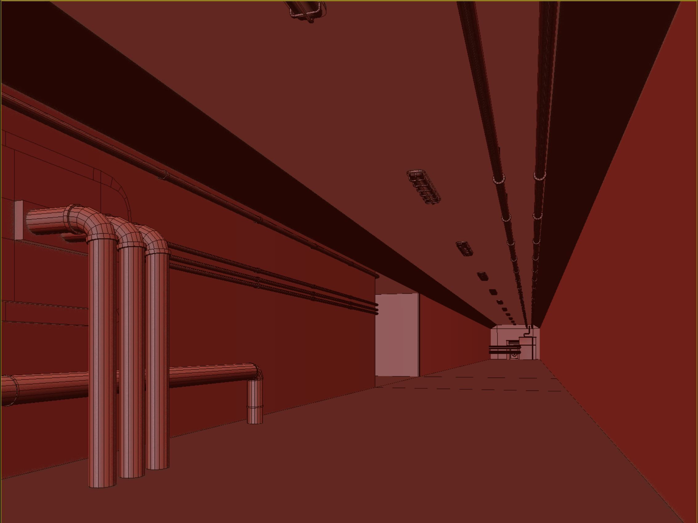 low poly old dark underground corridor 01 Low-poly 3D model_6