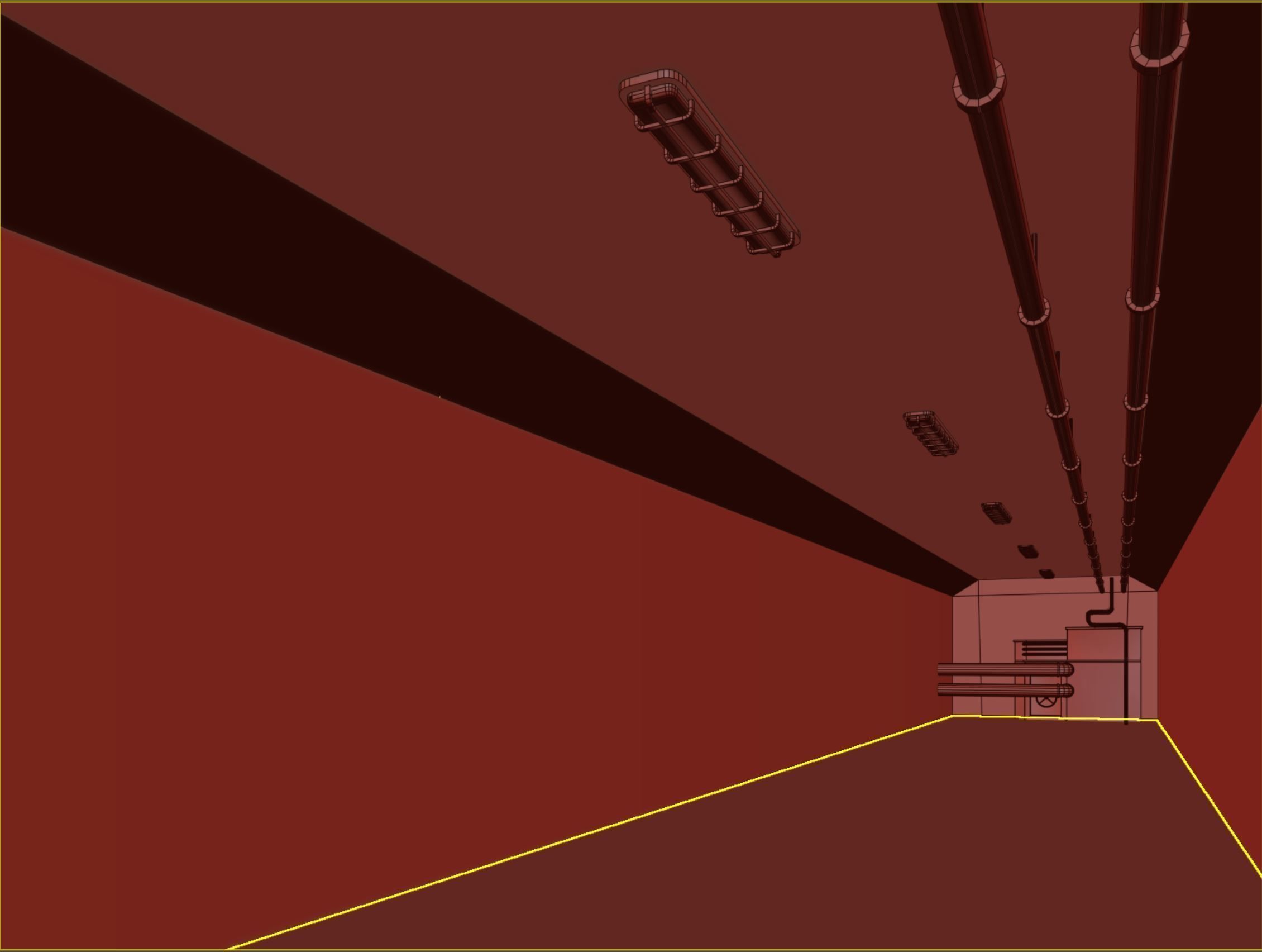 low poly old dark underground corridor 01 Low-poly 3D model_7