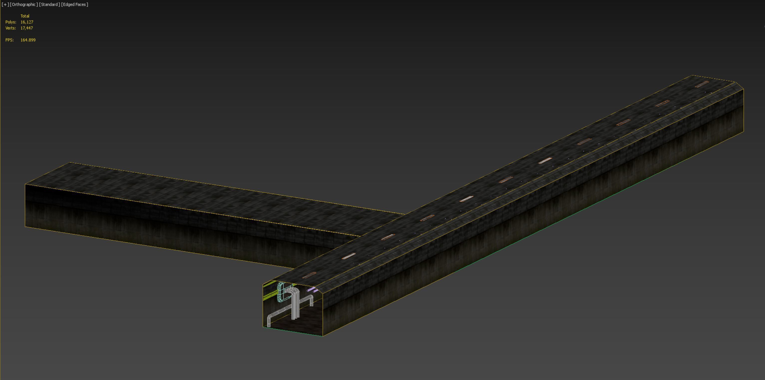 low poly old dark underground corridor 01 Low-poly 3D model_8