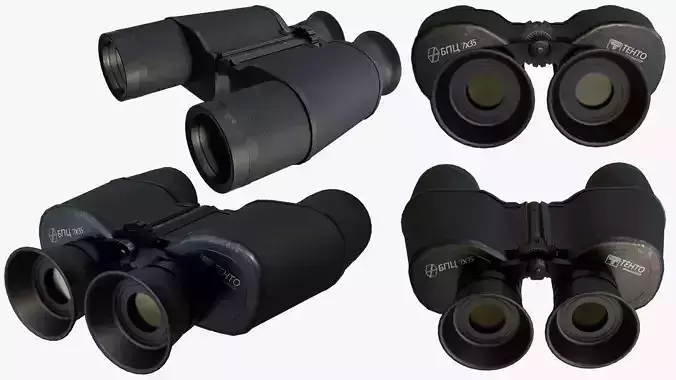 Soviet Field Binocular Low-poly 3D model