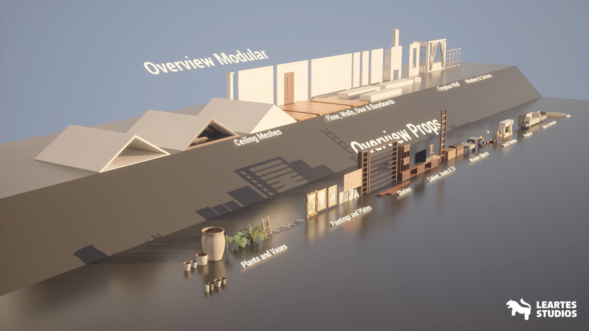 English Cottage Interior Low-poly 3D model_13