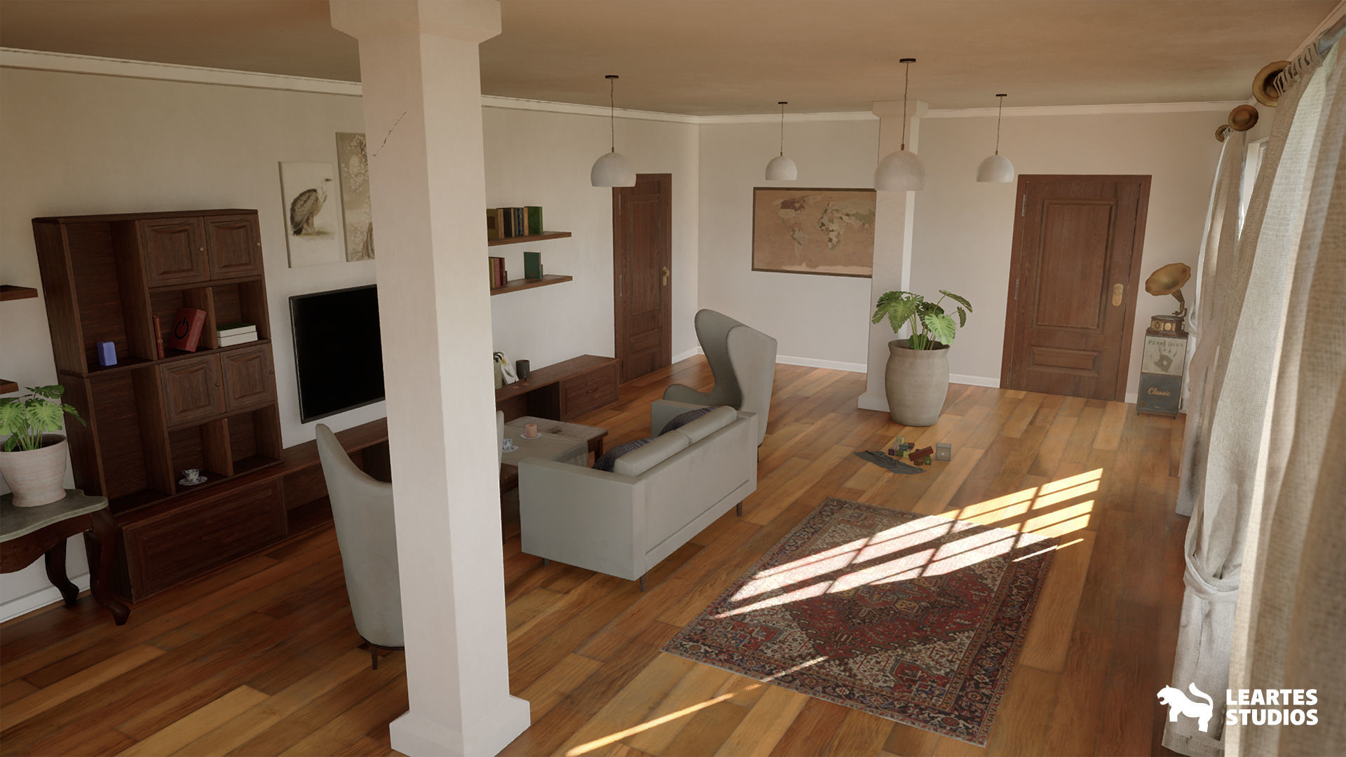 English Cottage Interior Low-poly 3D model_6