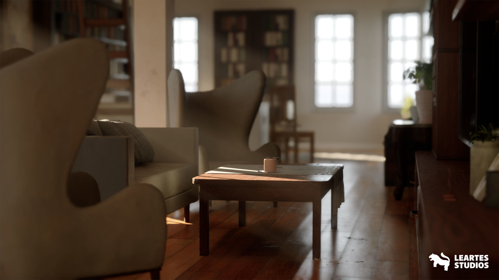 English Cottage Interior Low-poly 3D model_2