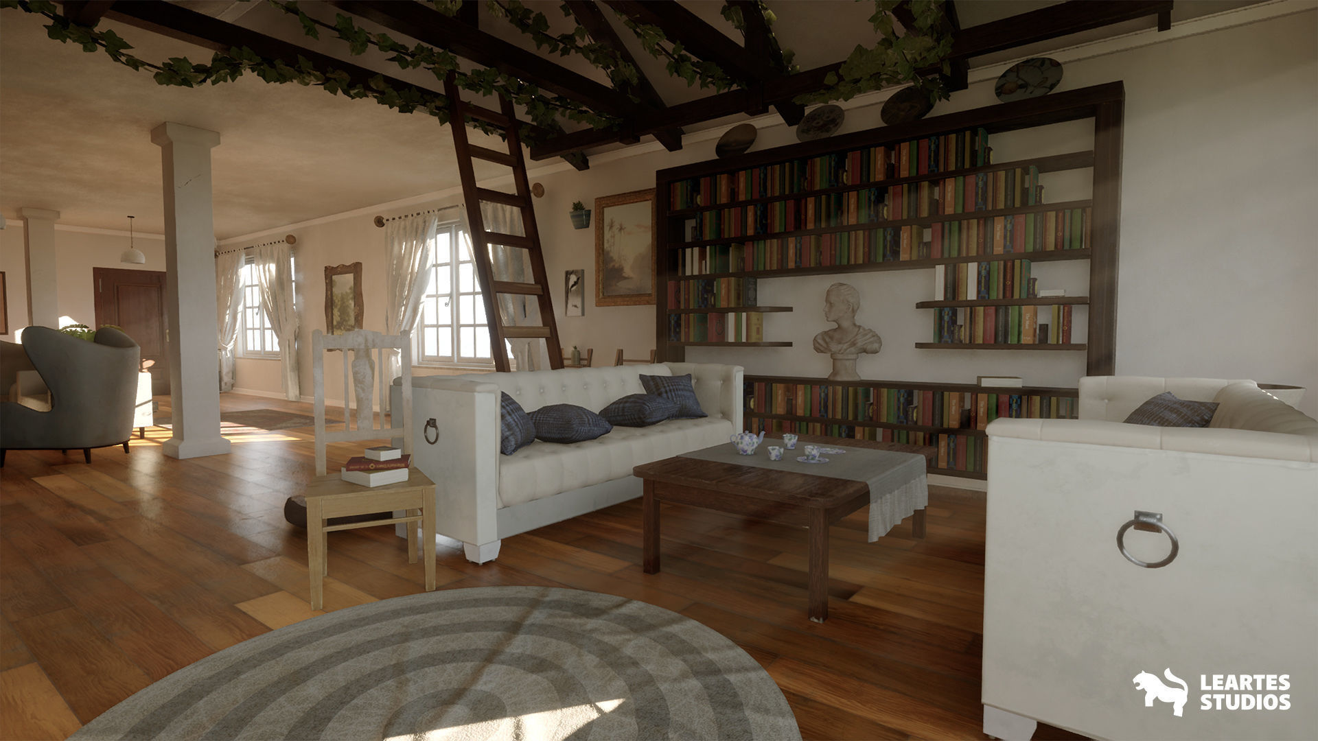 English Cottage Interior Low-poly 3D model_1