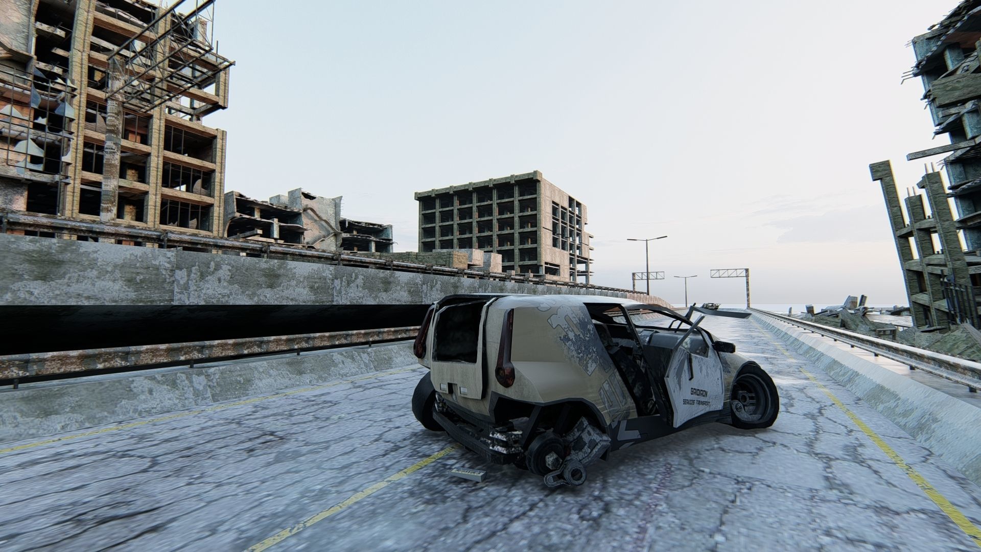 Ruined City Destroyed Cityscape 3D model_20