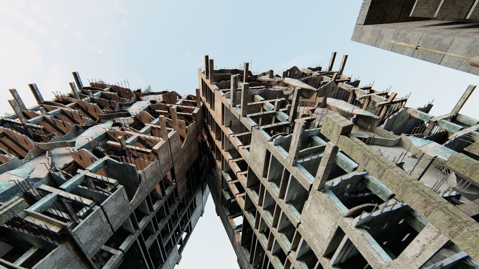 Ruined City Destroyed Cityscape 3D model_6