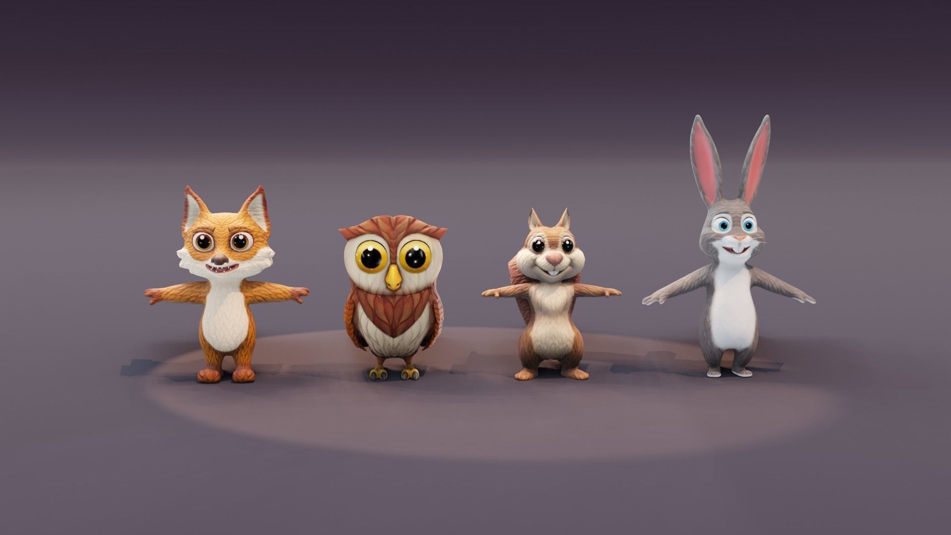 Animated Cartoon Animals 3D Models Collection 03 _5
