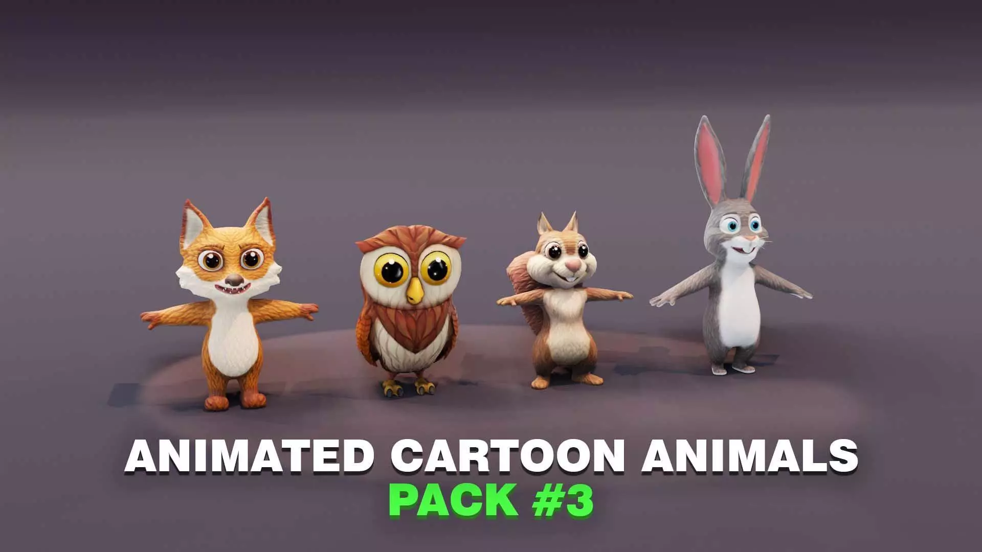 Animated Cartoon Animals 3D Models Collection 03 _0