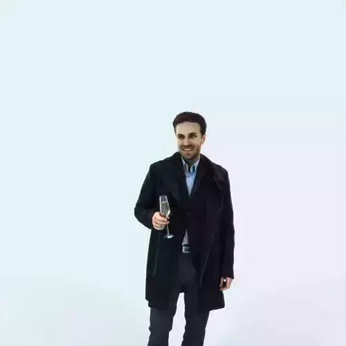 Flow 02G Champagne Glass Elegant Man