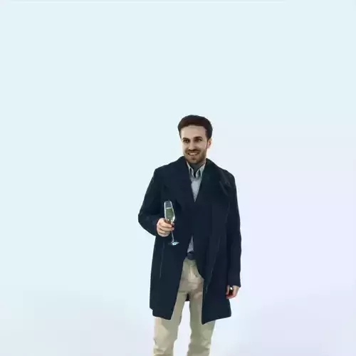 Flow 02D Champagne Glass Elegant Man