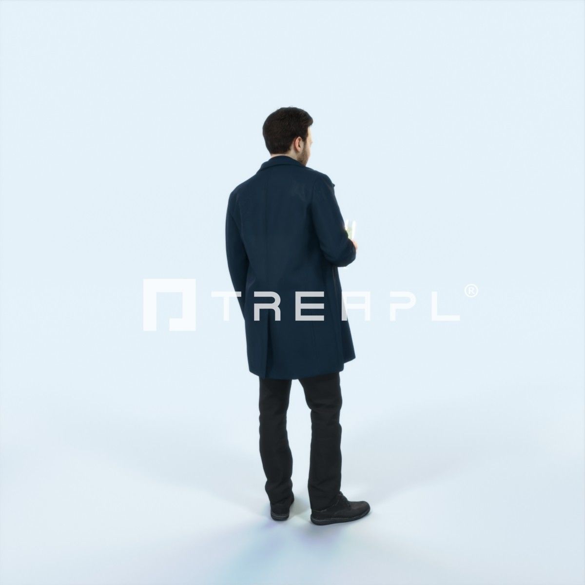 Flow 02C Champagne Glass Elegant Man Low-poly 3D model_3