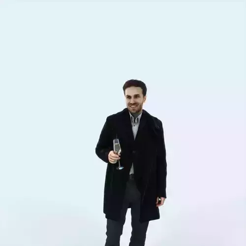 Flow 02B Champagne Glass Coat Elegant Man