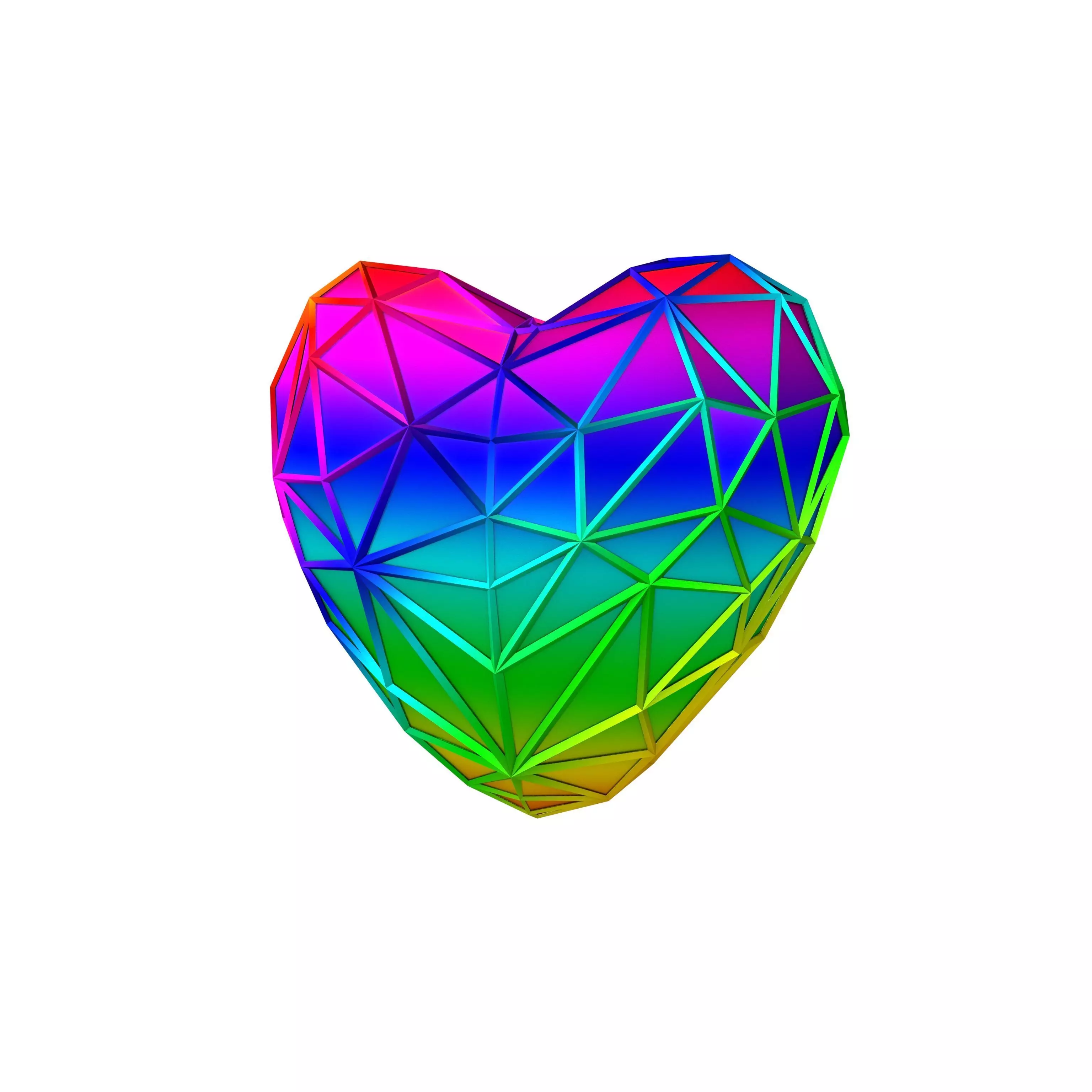 Stylish Heart V3 025 Low-poly 3D model_0