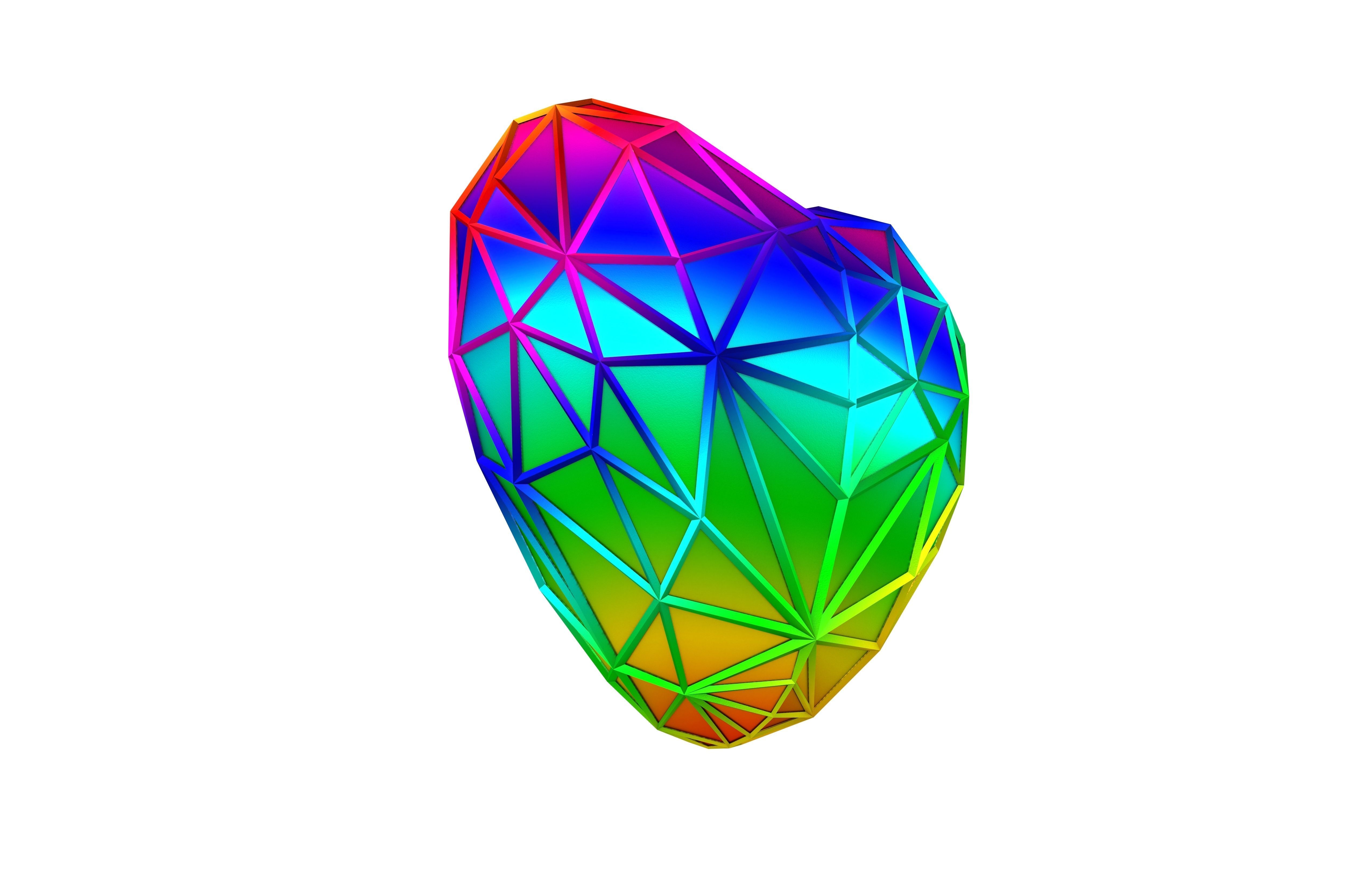 Stylish Heart V3 025 Low-poly 3D model_3