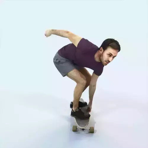 Flow 03J Riding a Skateboard Sports Man