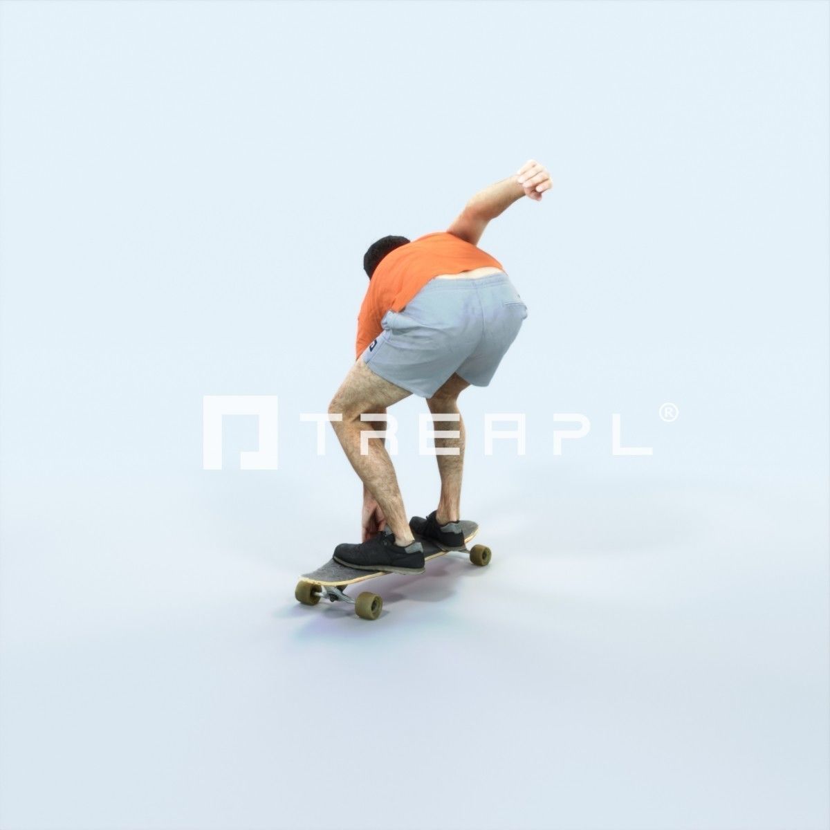Flow 03I Riding a Skateboard Sports Man Low-poly 3D model_3