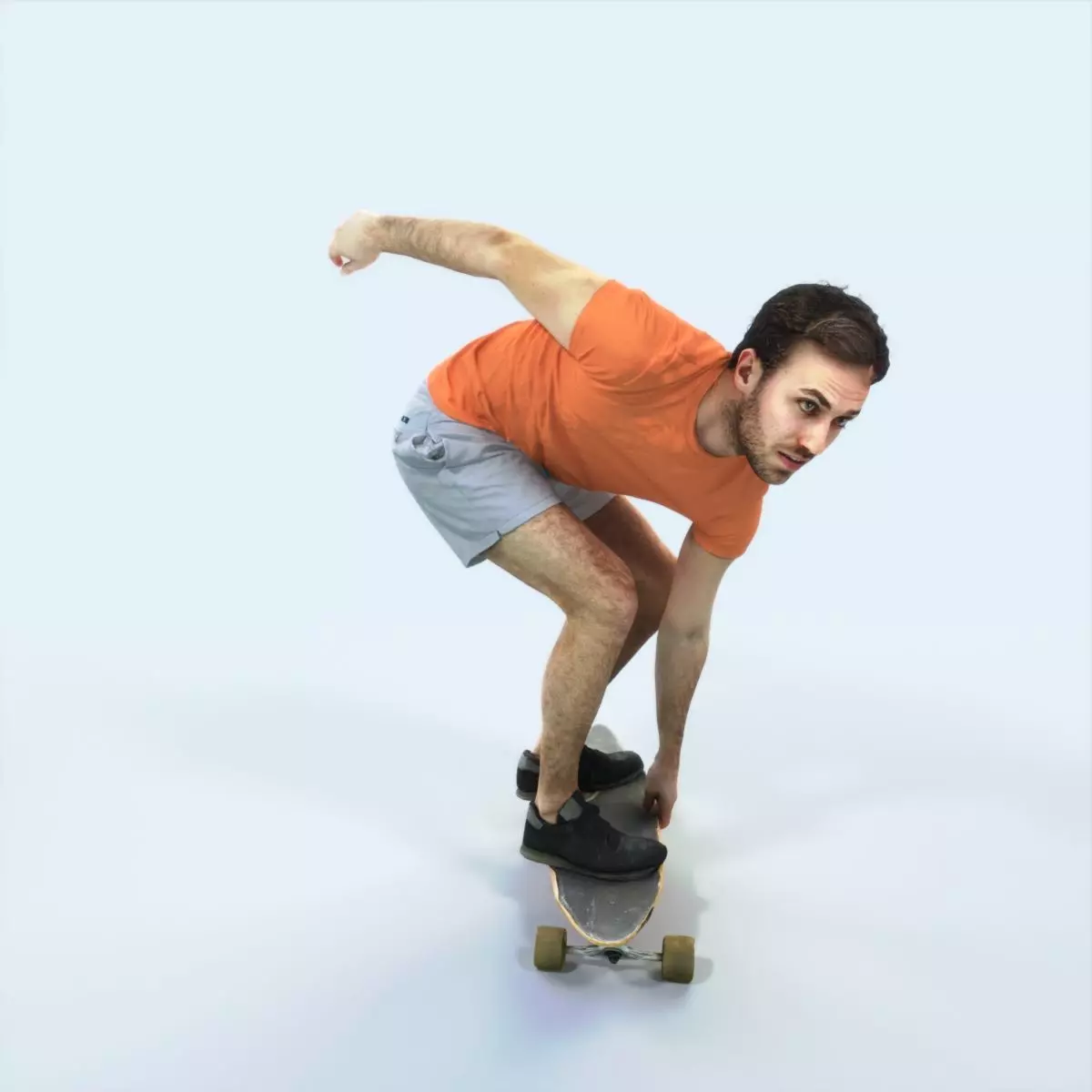 Flow 03I Riding a Skateboard Sports Man Low-poly 3D model_0